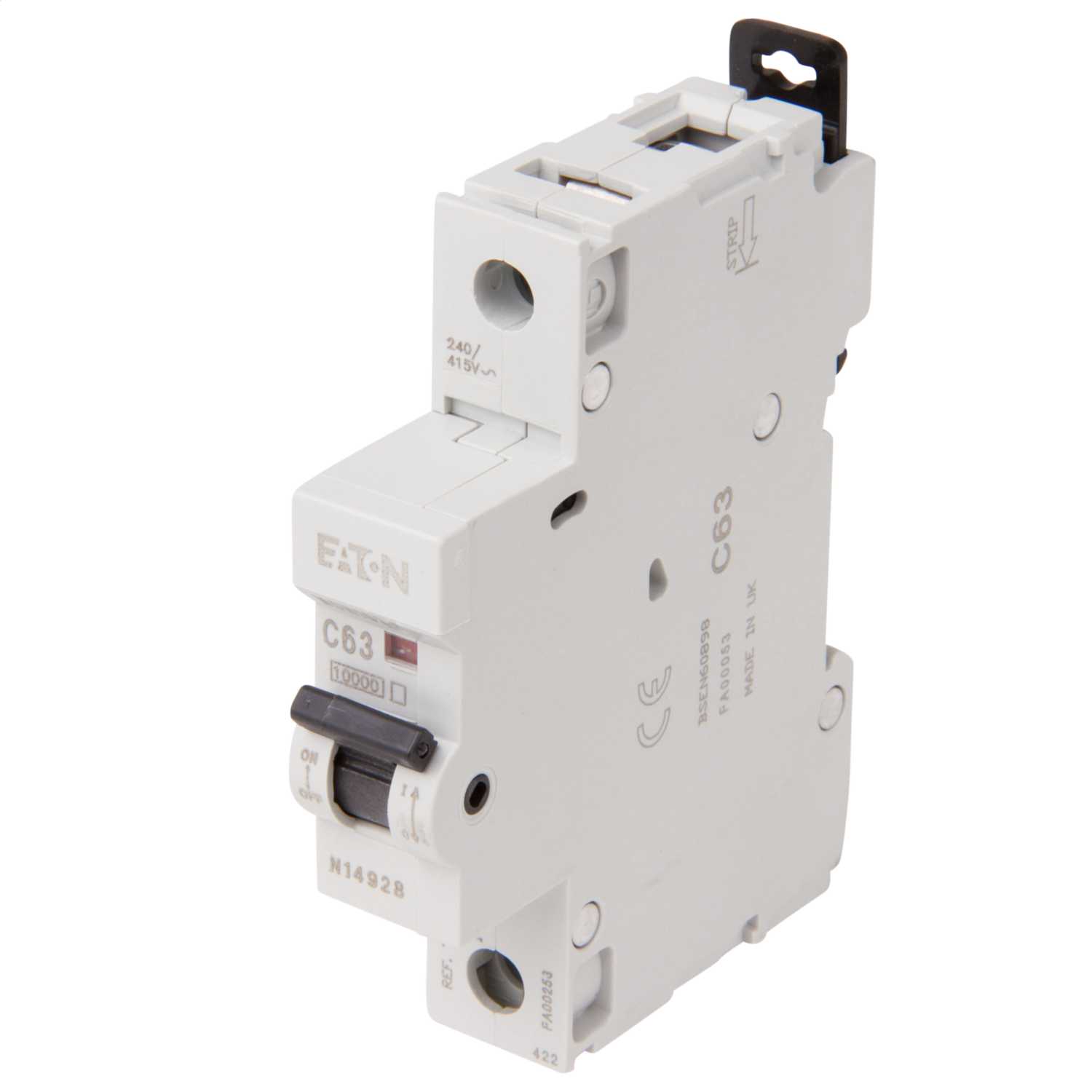Eaton 63A Single Pole 10kA C Curve MCB (MCH163) CEF