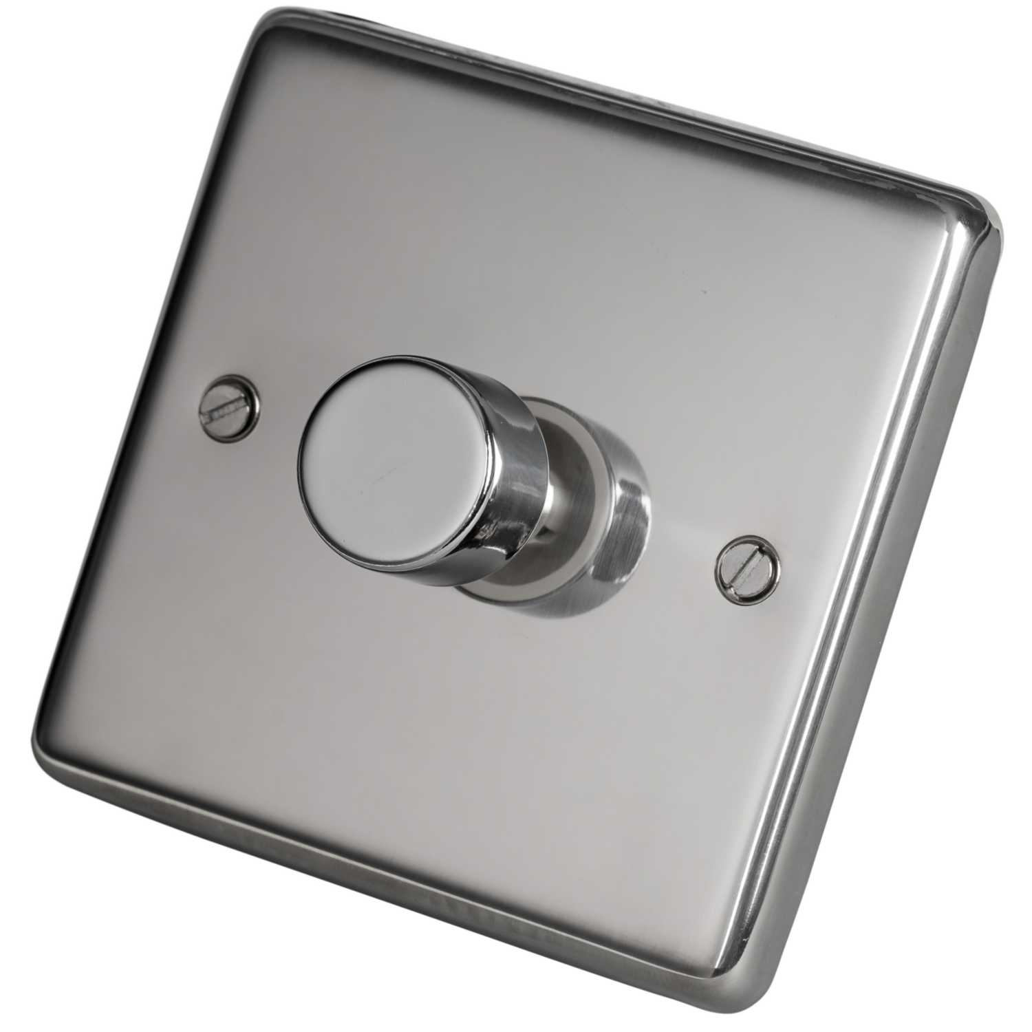 Eurolite 120W 1 Gang 2 Way LED Dimmer Switch Polished Stainless Steel
