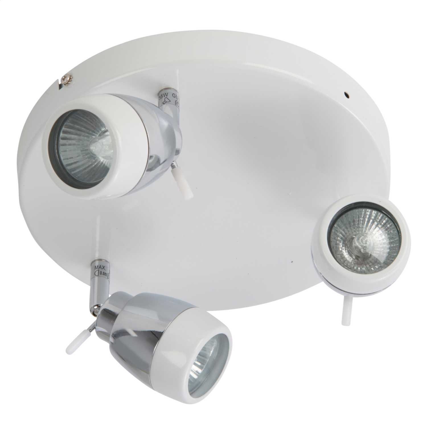 Firstlight Marine 3 Light Flush White and Chrome (8203WH) CEF