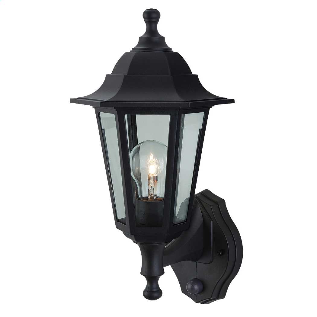 Firstlight Malmo 6 Panel Outdoor PIR Lantern Black (8401BK) CEF
