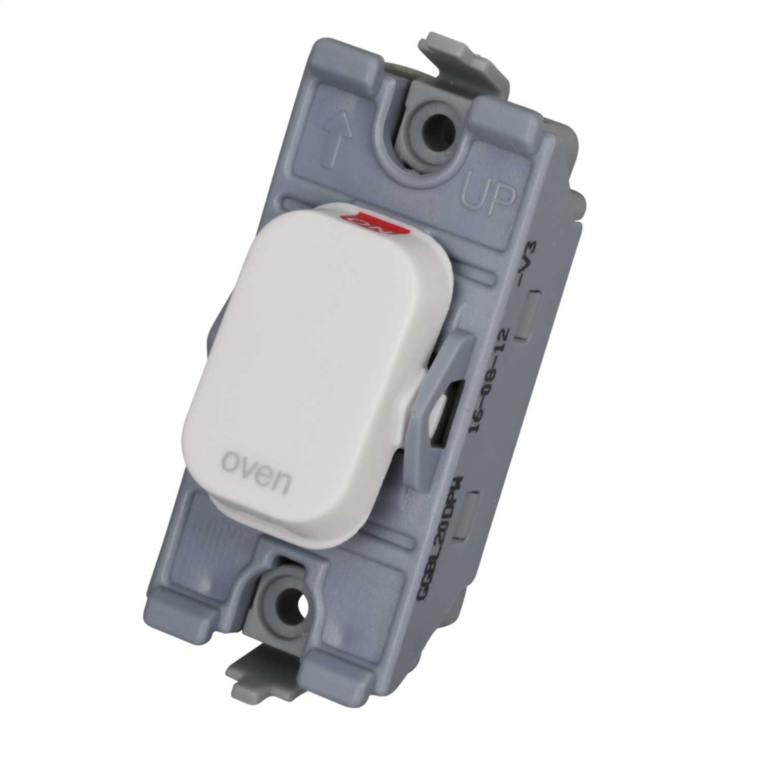 Schneider Lisse 20A Double Pole Grid Switch marked Oven (GGBL20DPOVW) CEF