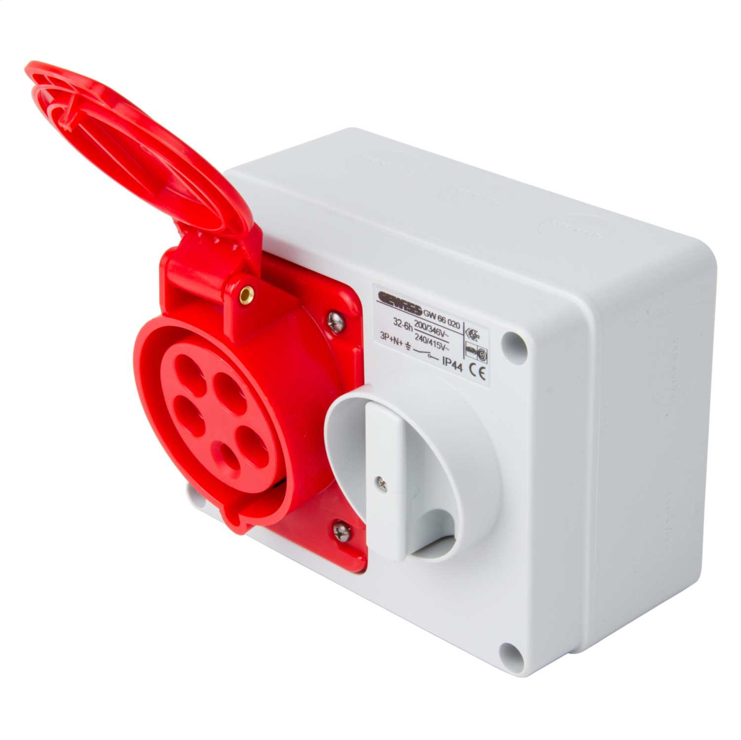 GEWISS GW66474 interlocked red socket outlet 415V  32A  3P+E  IP55