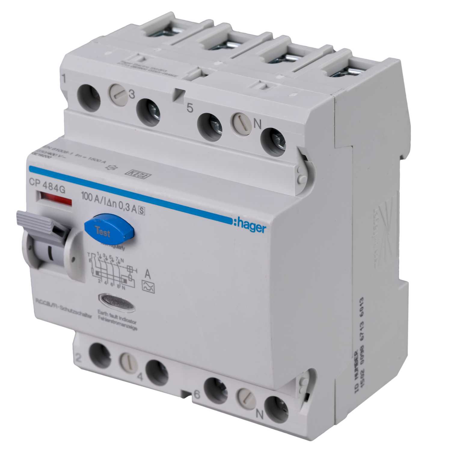 Hager 100A 4 Pole 300mA Type A Selective Time Delay RCD (CP484G) | CEF