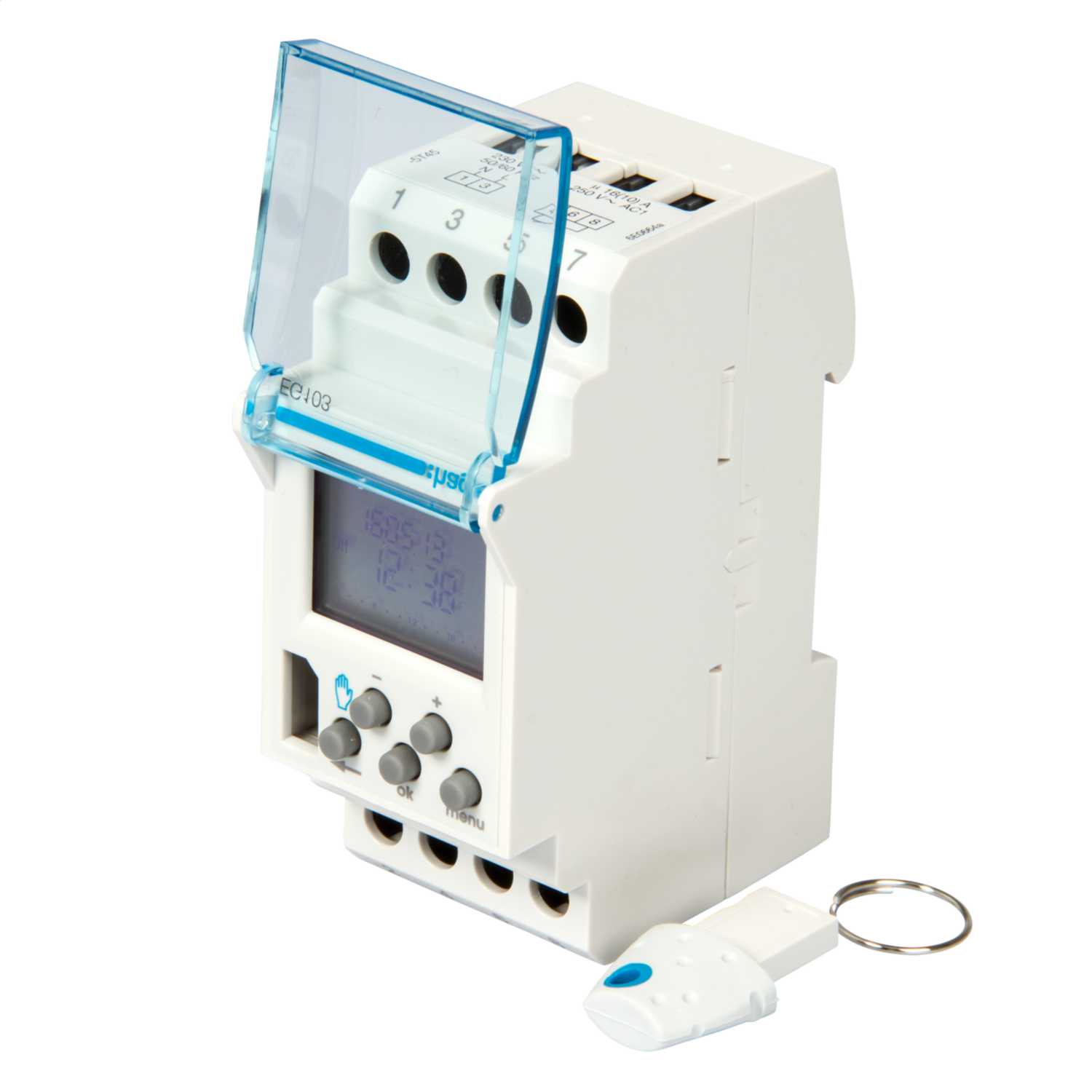 Hager 1 Channel 16A Weekly Digital Time Switch with Key EG005 (EG103) CEF