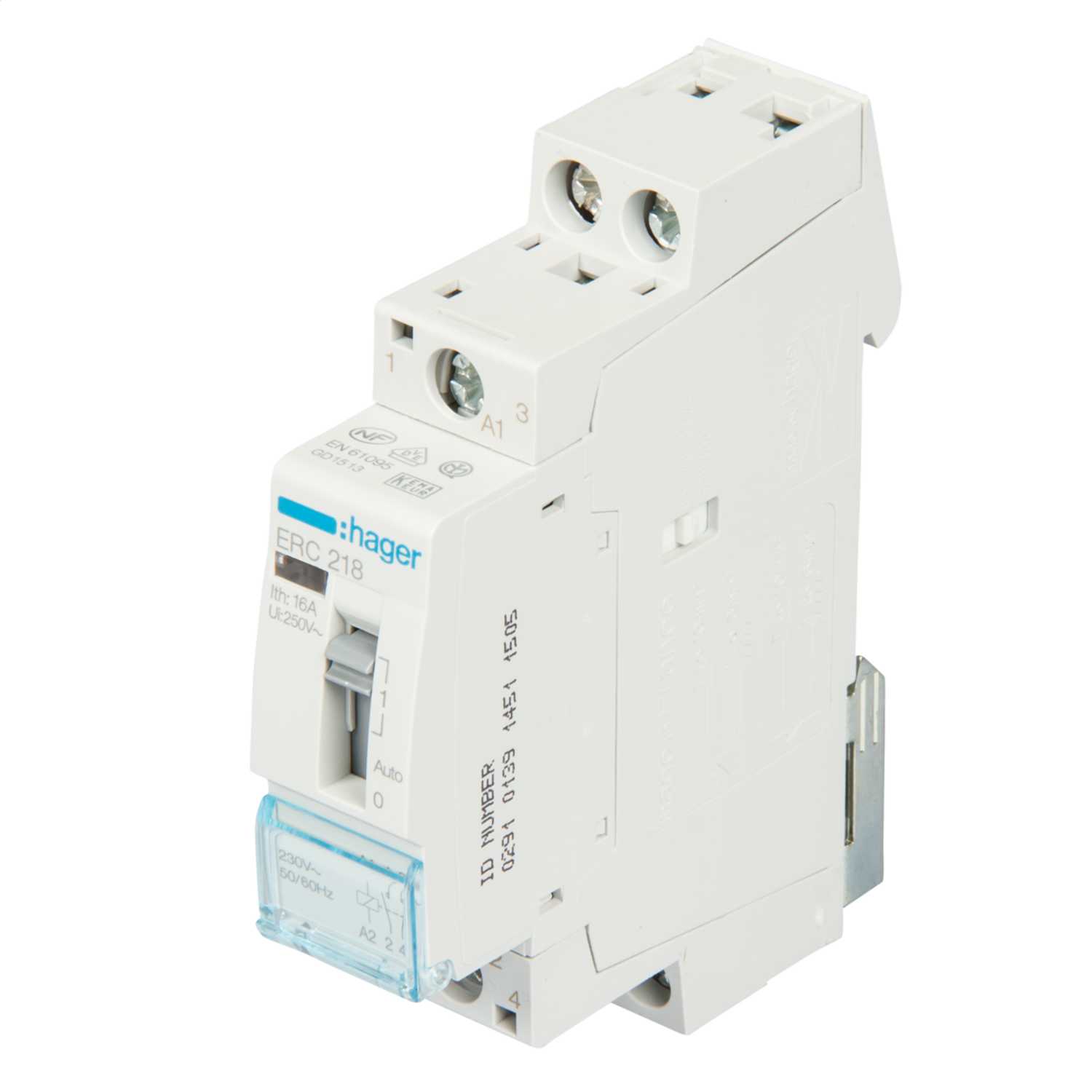 Hager 230V 50Hz Relay 1 NC + 1 NO Contacts (ERC218) CEF
