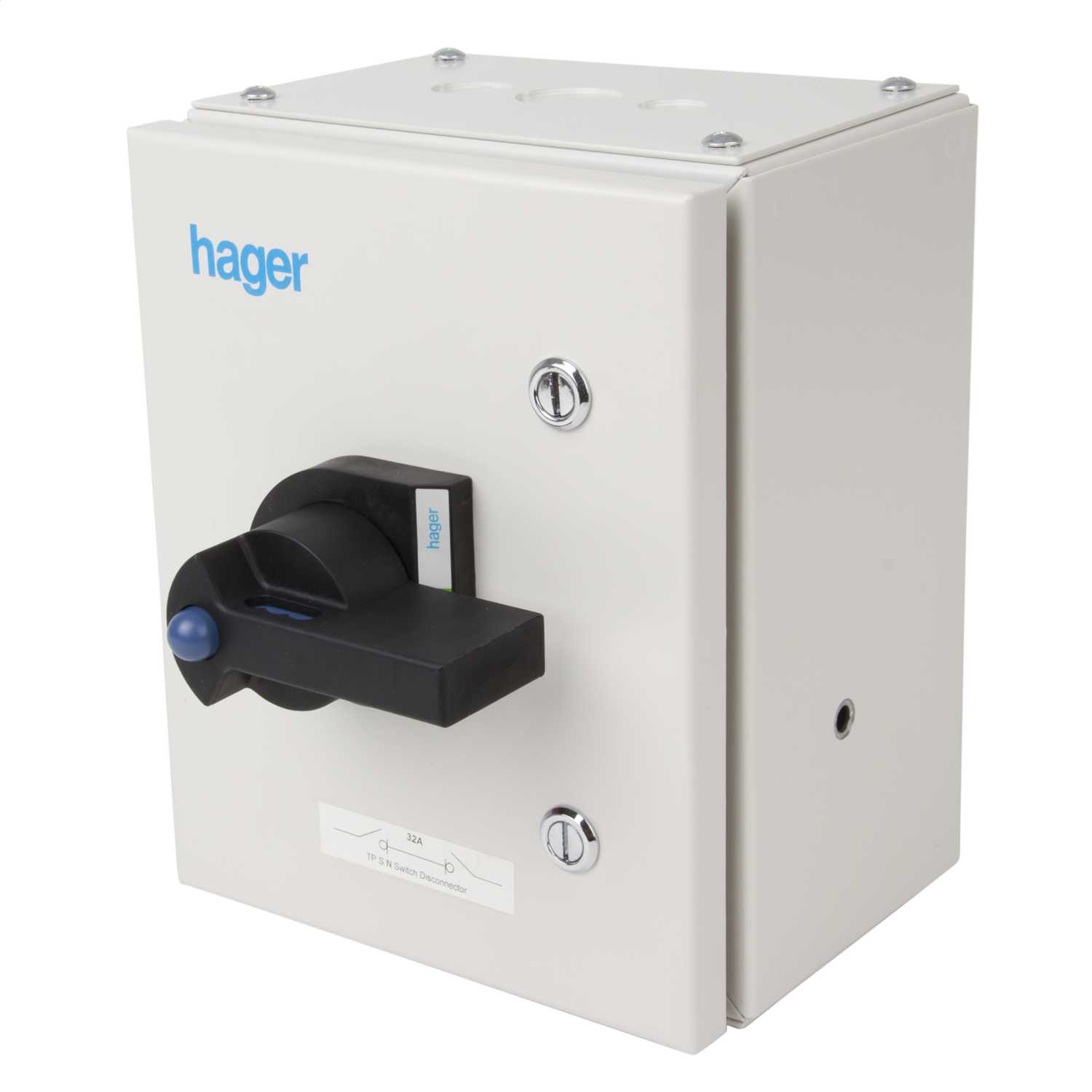 Hager 32A TP+N Metal Isolator Switch Disconnector (JAB403) | CEF