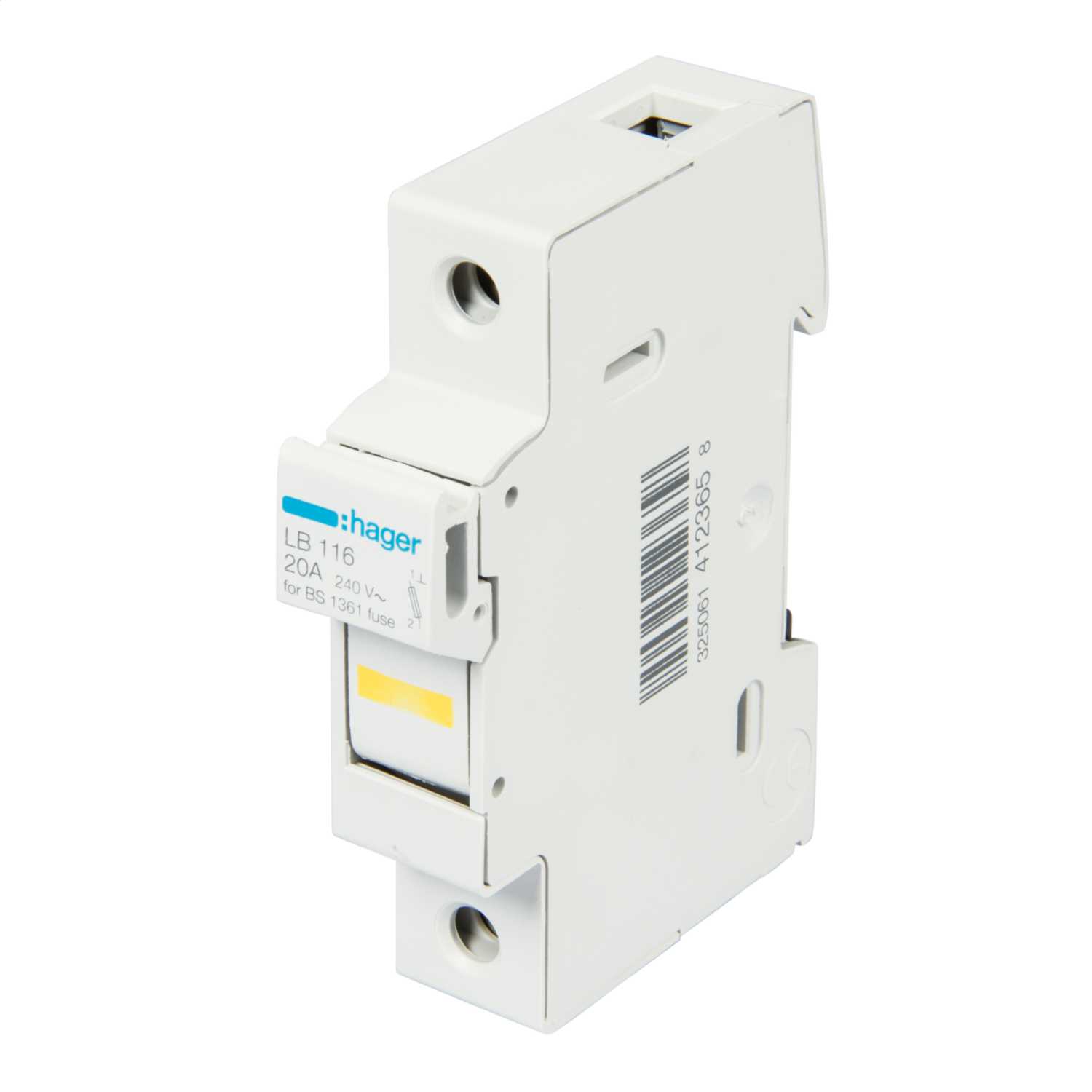 Hager 20A 230V BS 1361 Fuse Carrier Yellow (LB116) CEF