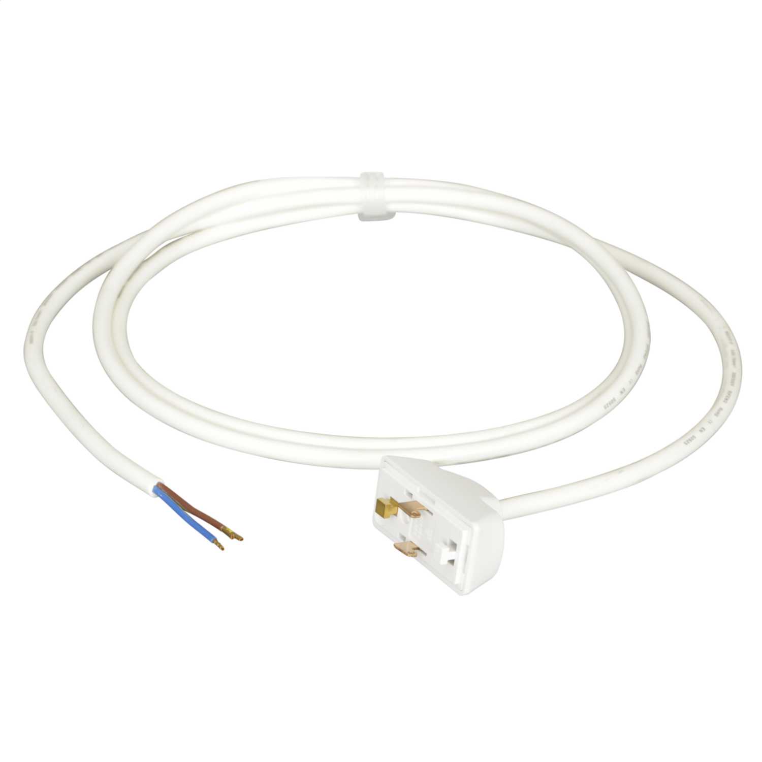 Hager Klik 6A 3 Pin Pre Wired Plug with 2m Cable White (P22/2.0) | CEF