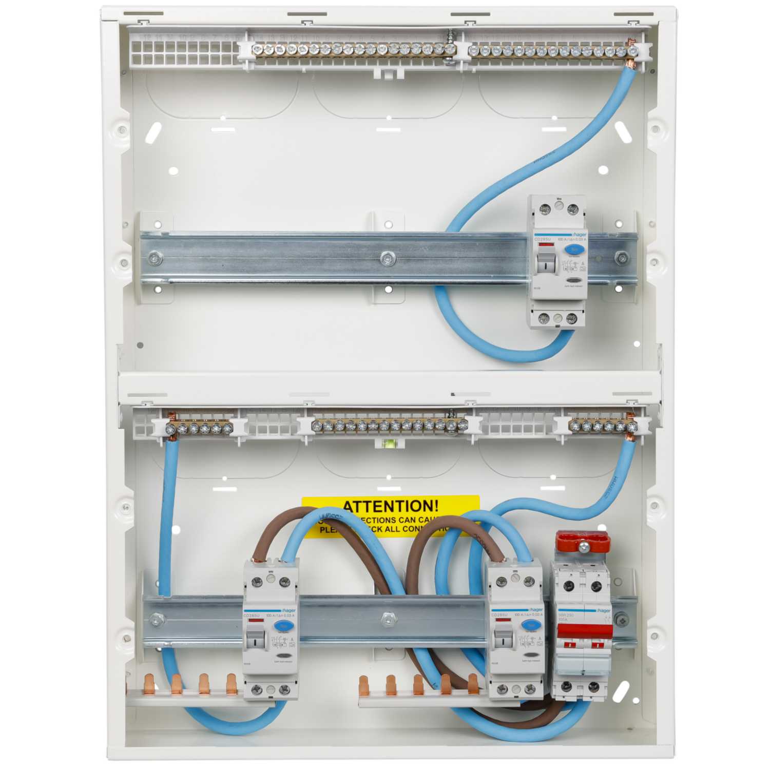 Hager 10 + 14 Twin / Multi Tariff Dual Row Metal Clad Consumer Unit ...