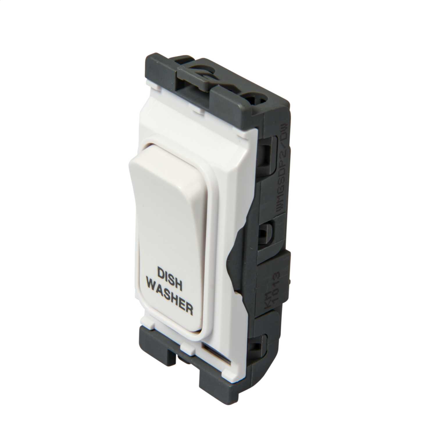 Hager Sollysta 20A Double Pole Grid Switch marked Dishwasher (WMGSDP2