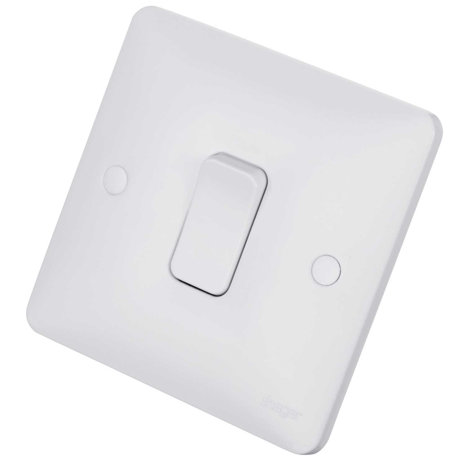 Hager Sollysta 10A 1 Gang 2 Way Light Switch White (WMPS12) CEF