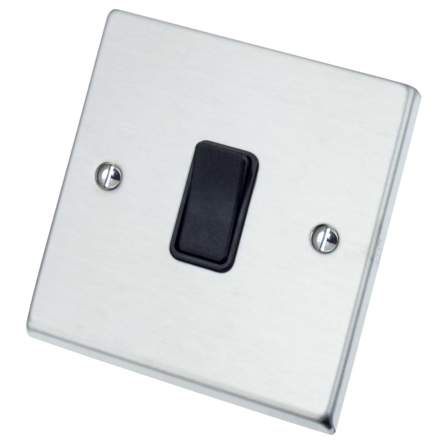 Hamilton 1 Gang Intermediate Switch Black Insert Satin Chrome (76R31BL