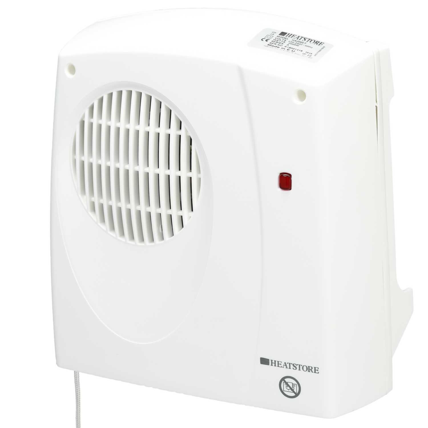Heatstore 2kW Downflow Fan Heater with Run Back Timer White (HS2000T) CEF