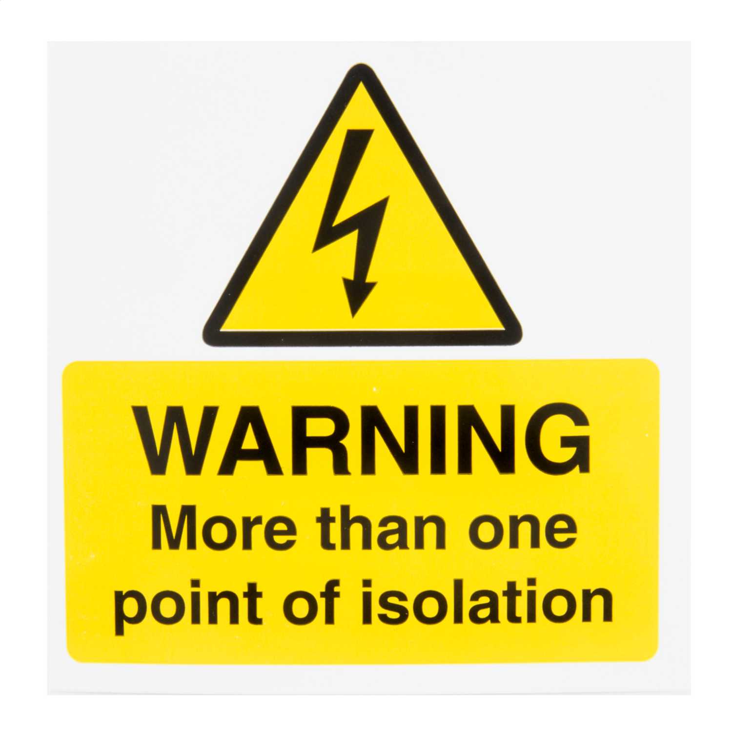 80 x 35mm Warning More Than One Point of Isolation Labels Pack of 25 