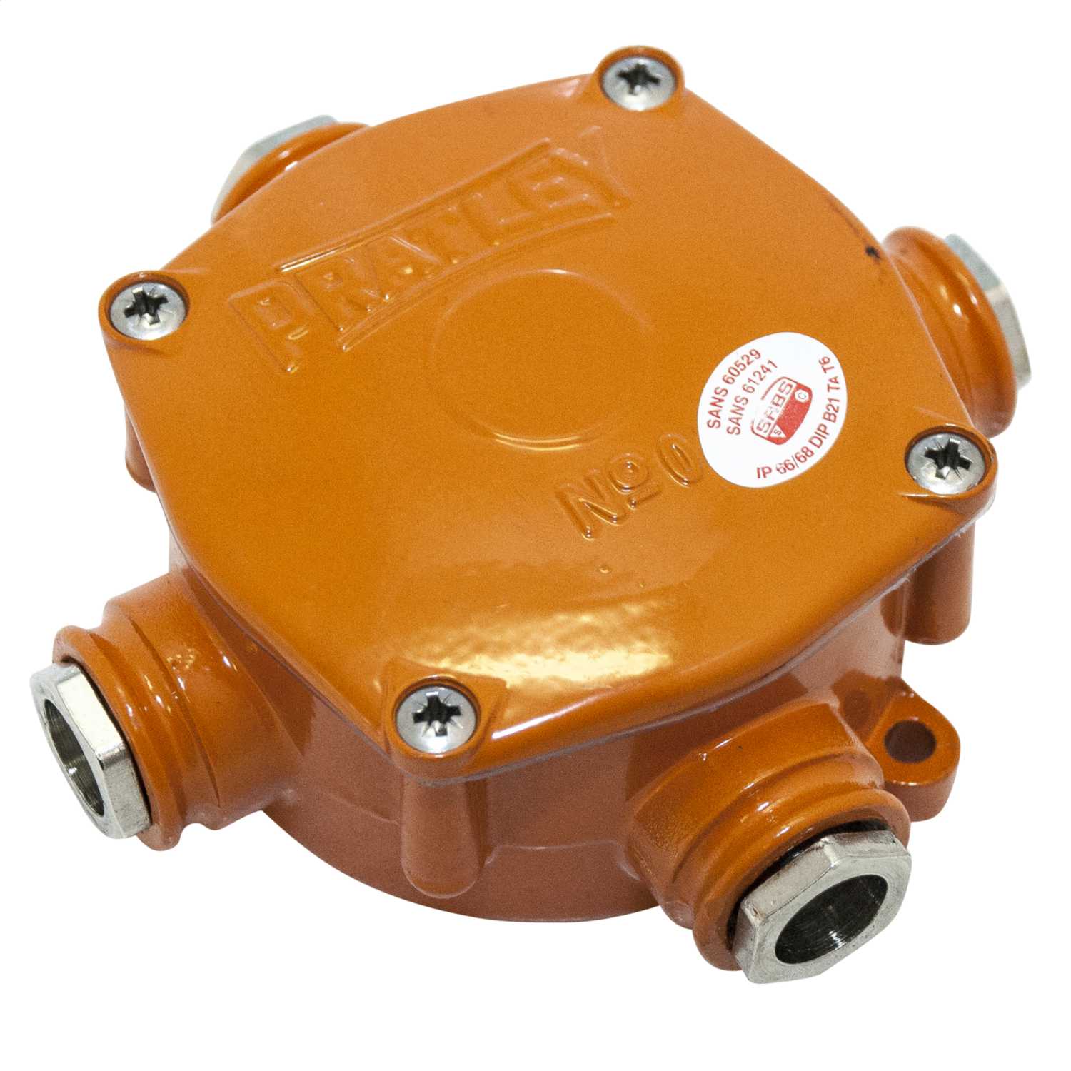 Pratley Four Way Size 0 Aluminium Alloy Junction Box Orange (08043) CEF