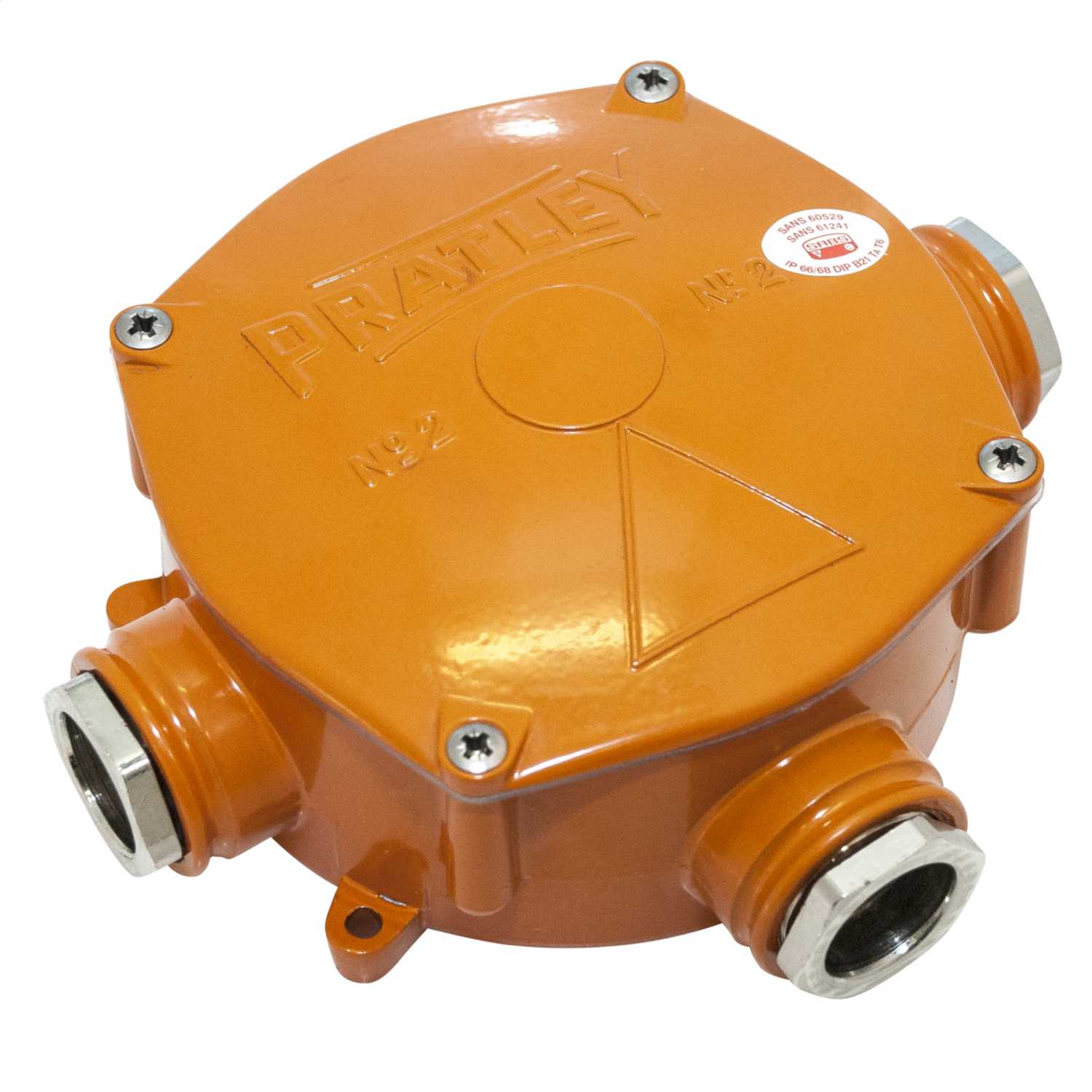 Pratley Three Way Size 2 Aluminium Alloy Junction Box Orange (08048) | CEF