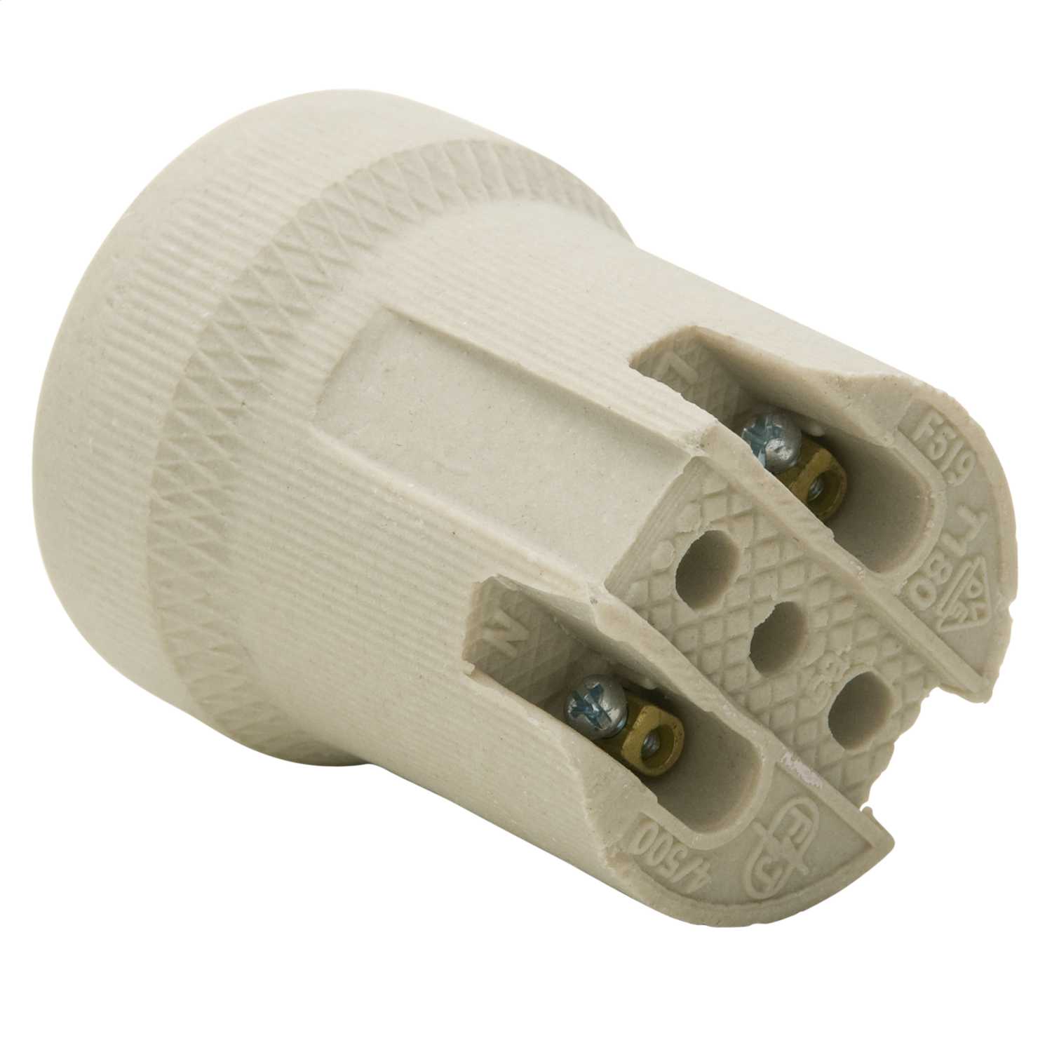 E27 Edison Screw Ceramic Lamp Holder - Surface Mountable Light Bulb Socket