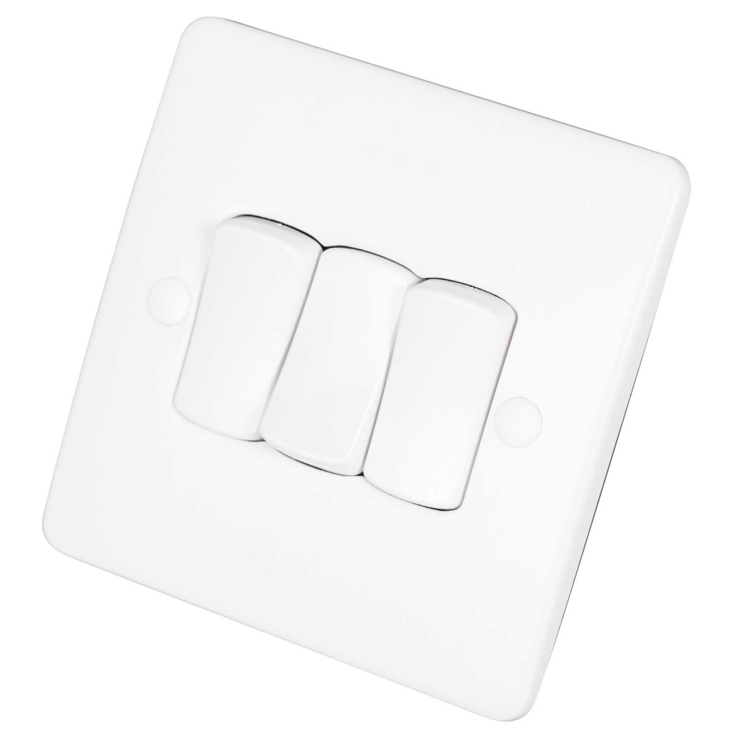 Legrand 10A 3 Gang 2 Way Light Switch White (730003) CEF