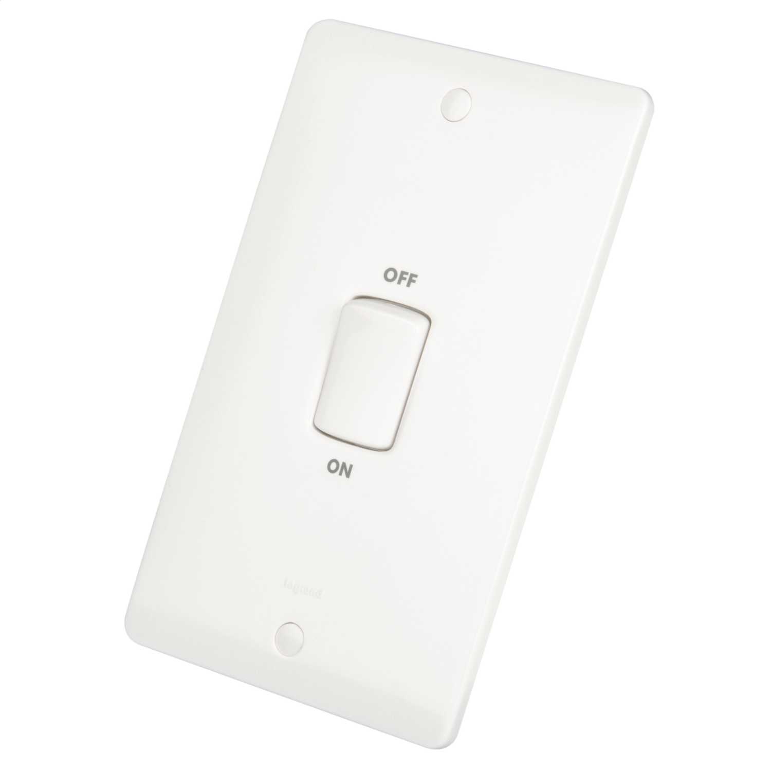 Legrand 45A DP 2 Gang Vertical Switch White (730020) CEF