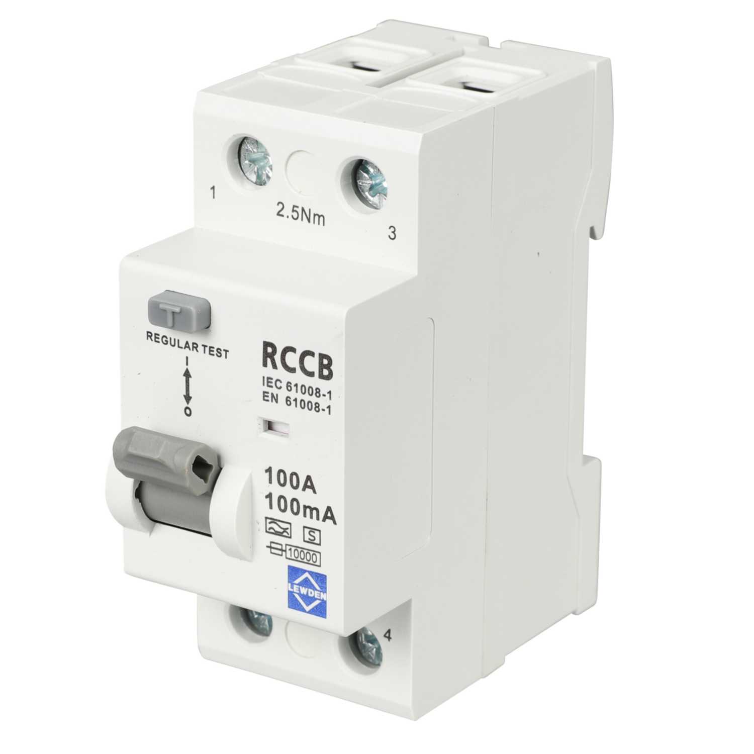 Lewden 100A 2 Pole 100mA Type A Selective Time Delay RCD (100/100/2SA) CEF