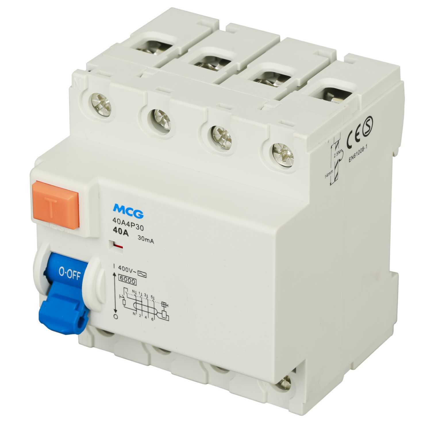 Mcg 40a 4 Pole 30ma Type Ac Rcd 40a4p30 Cef