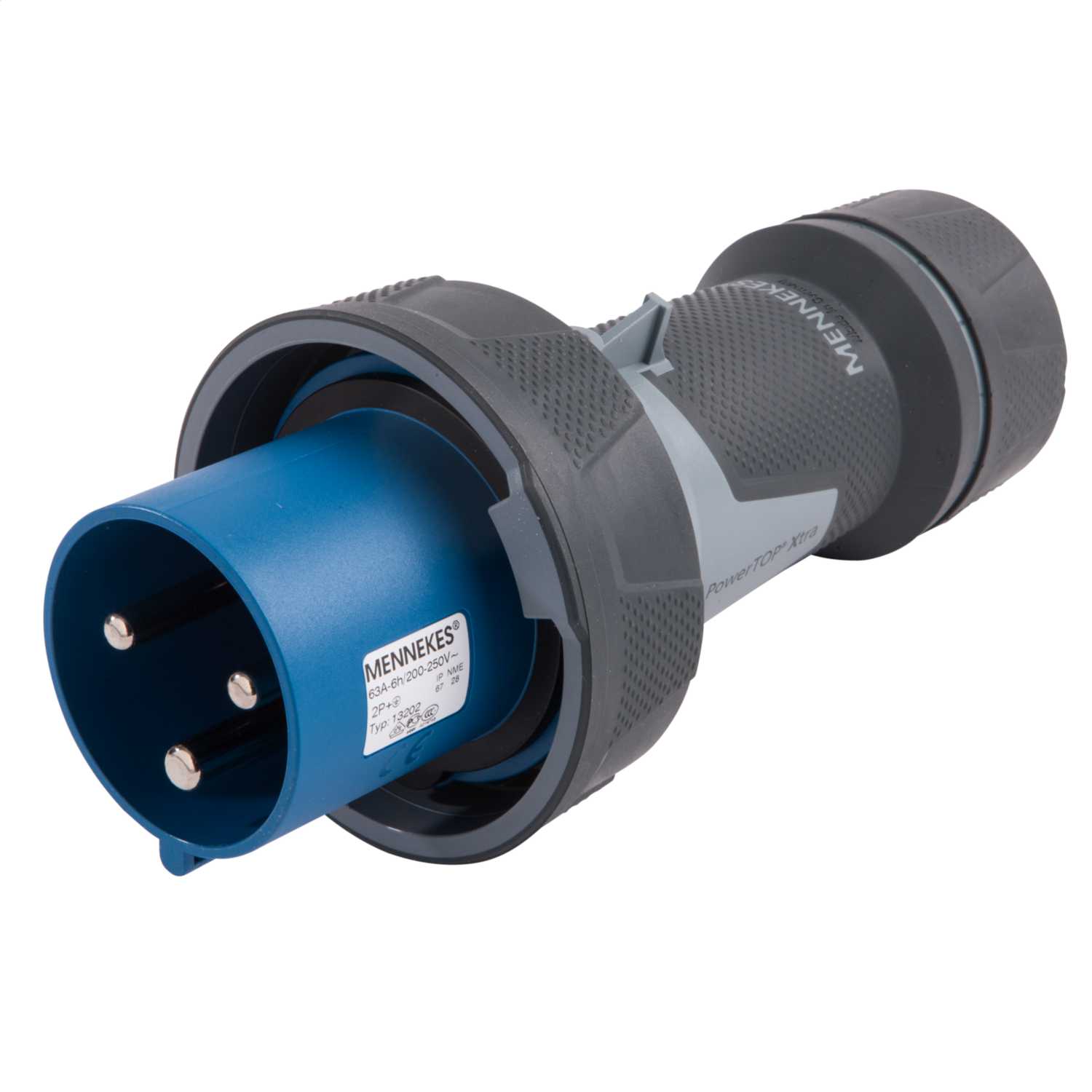 Mennekes PowerTOP® Xtra 63A 2P+E 230V Plug IP67 (13202) CEF