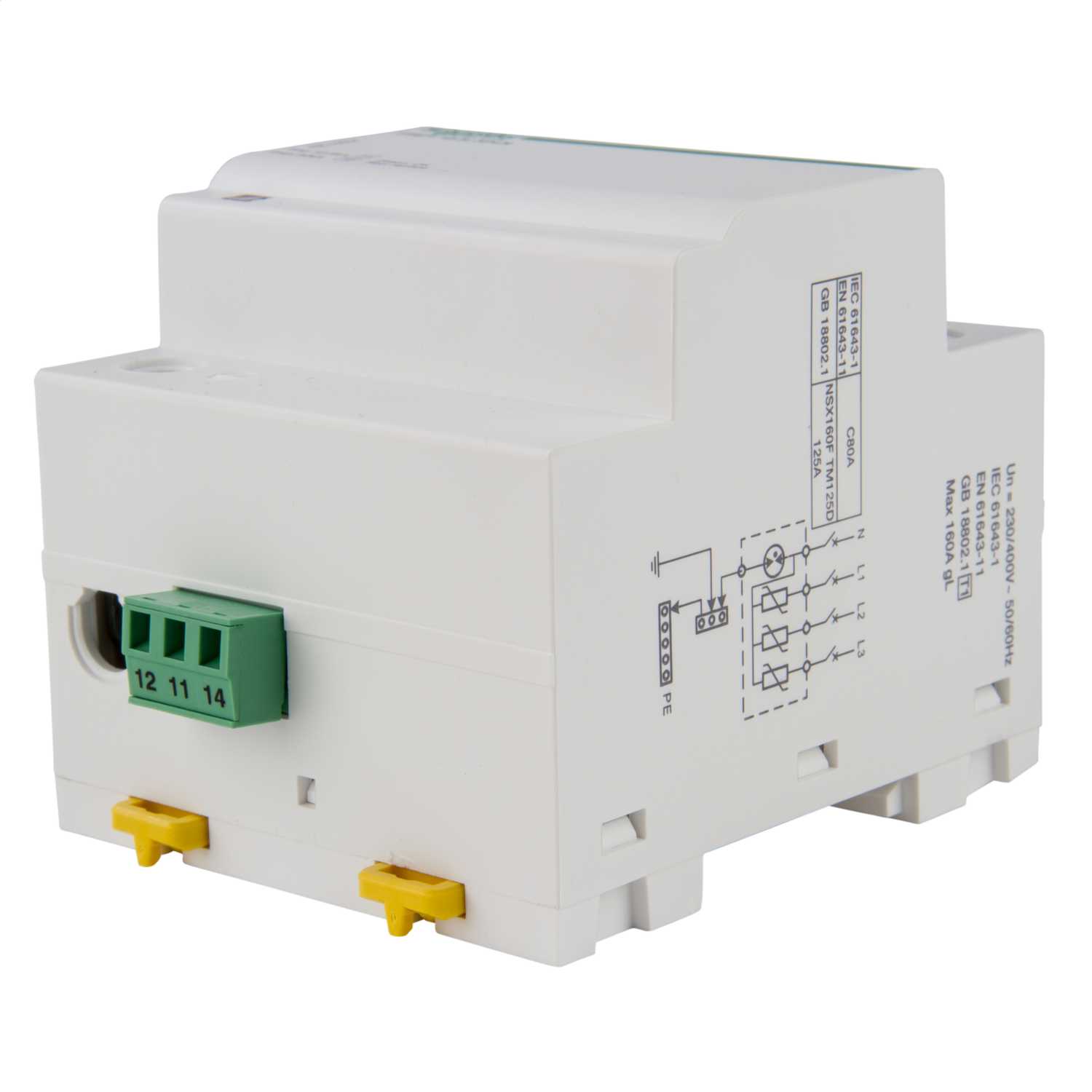 Schneider Acti9 16kA 4 Module 3 Pole And Neutral Type 1+2 Surge ...