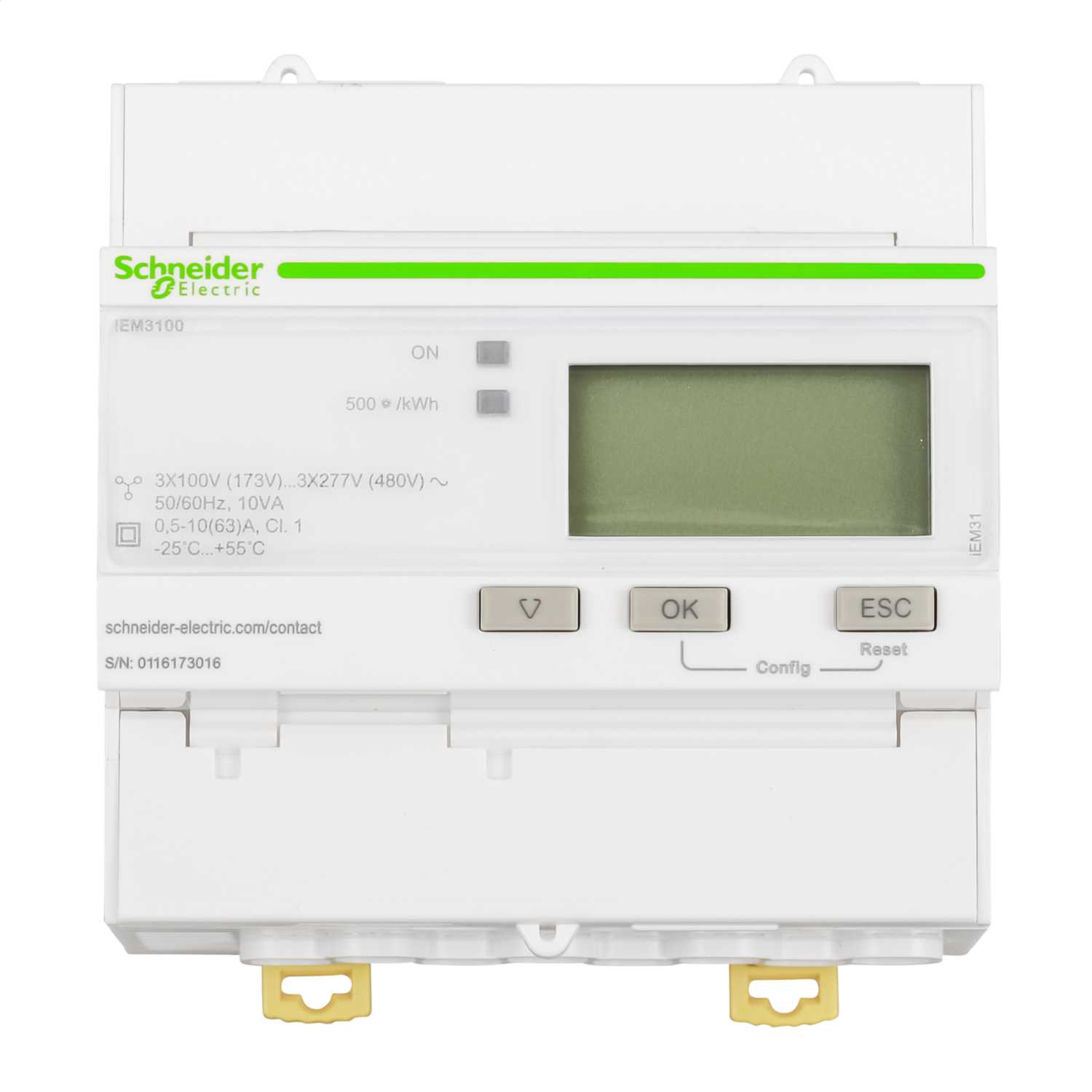 Schneider Acti9 63A 3 Phase LCD Digital Power Meter (A9MEM3100) CEF
