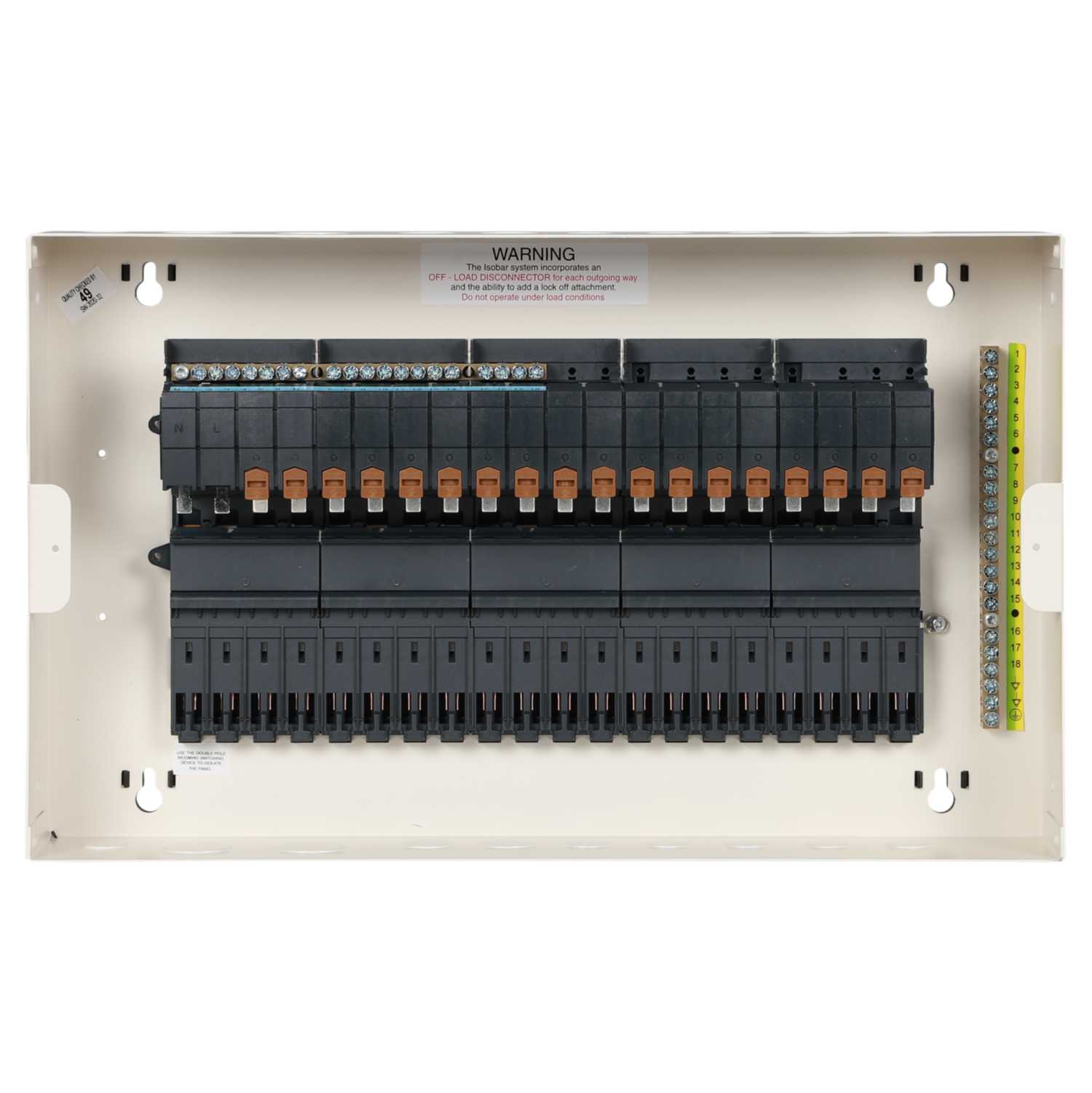 Merlin Distribution Board Schneider Merlin Acti9 Isobar P 18 Way 125A SP+N Type A Metalclad ...