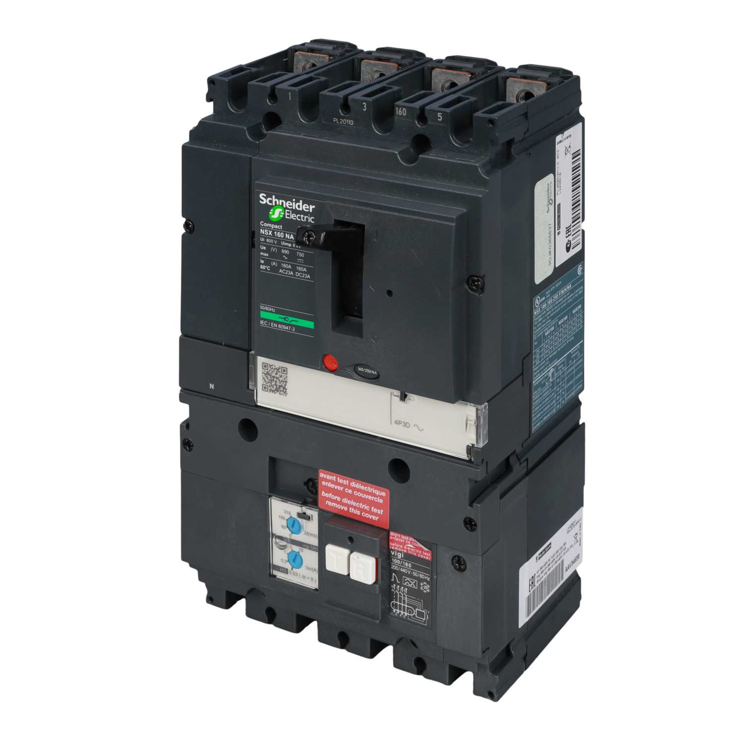 Schneider Acti9 160A 4 Pole Adjustable Type AC RCD Kit