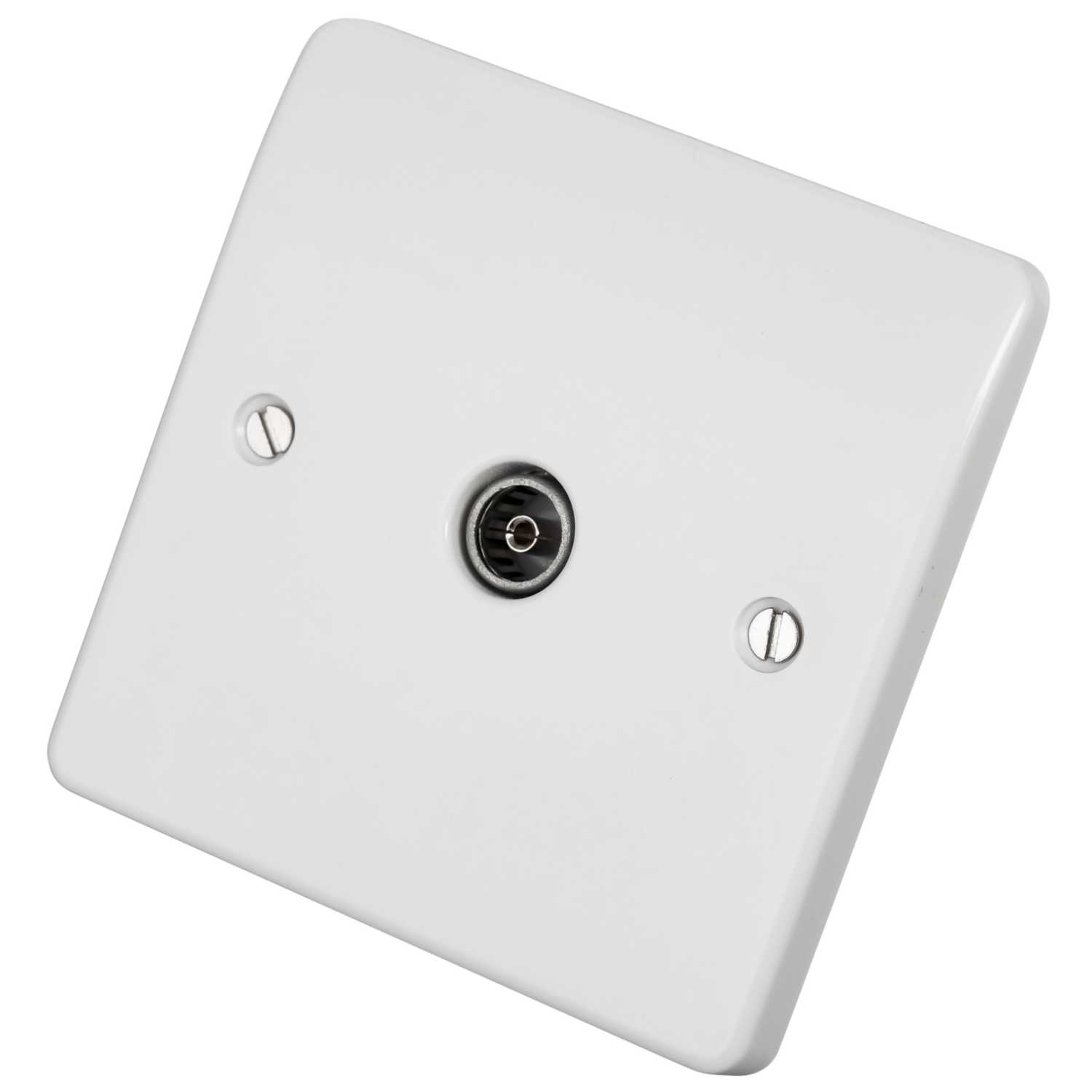 MK Logic Plus 1 Gang TV / FM Non Isolated IEC Female Coaxial Socket