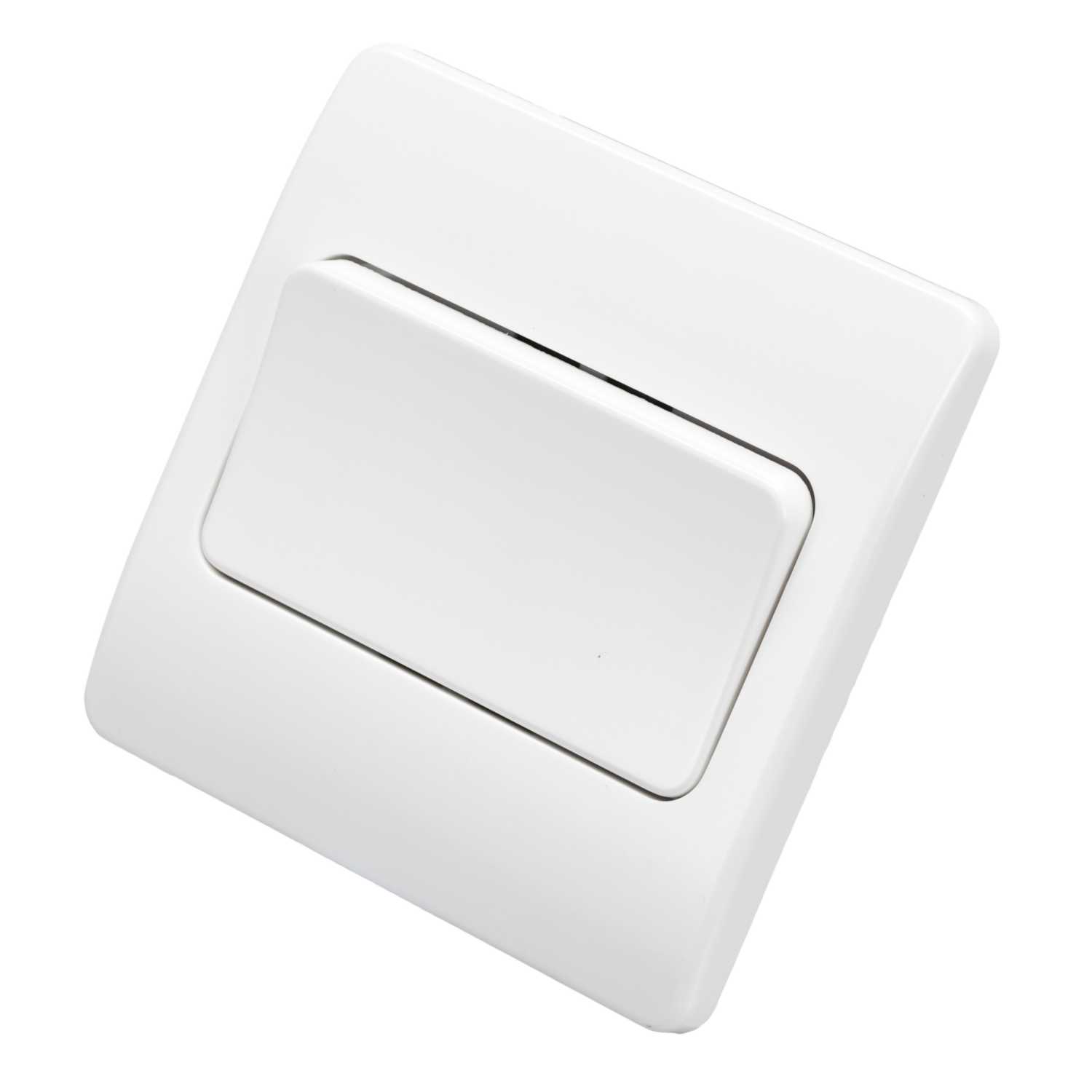 MK Logic Plus 10A 1 Gang 2 Way Light Switch with Wide Rocker White