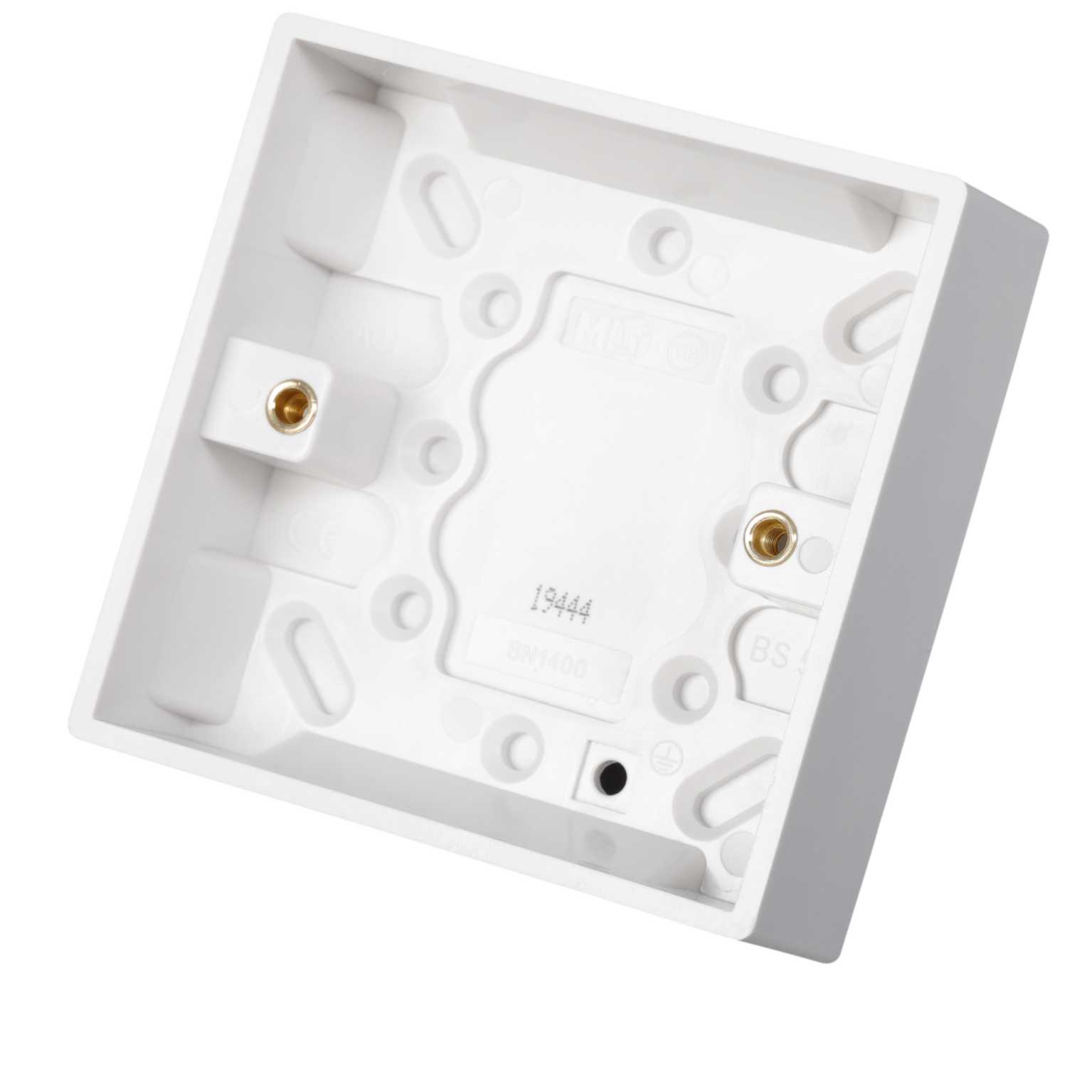 Knightsbridge 1 Gang 25mm Pattress Back Box White (SN1400) | CEF