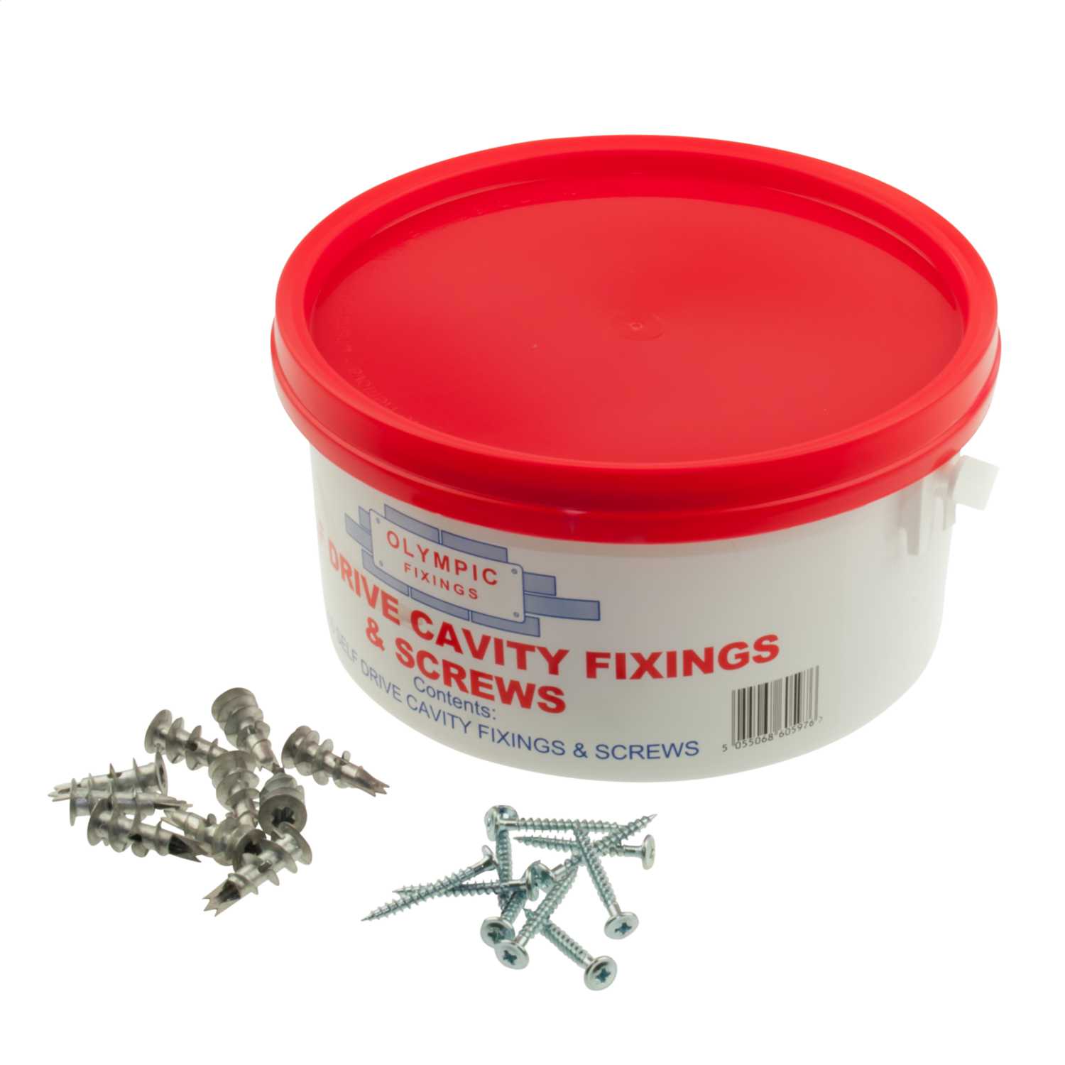 Olympic Fixings Trade Tub Metal Cavity Fixings and Screws (Tub of 200