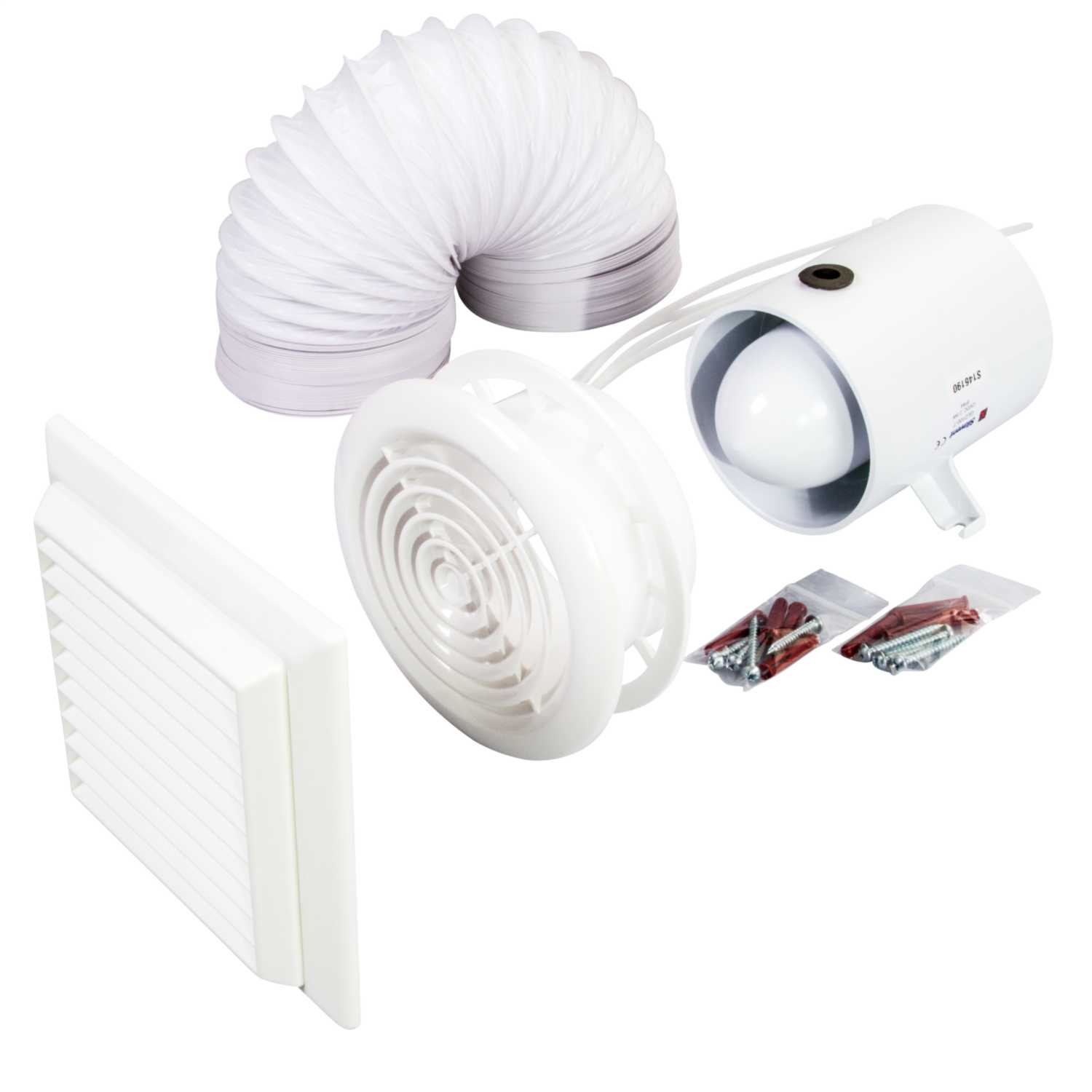 Domus Ventilation 100mm 4" InDuct Fan Kit with Timer (DVF802ET) CEF