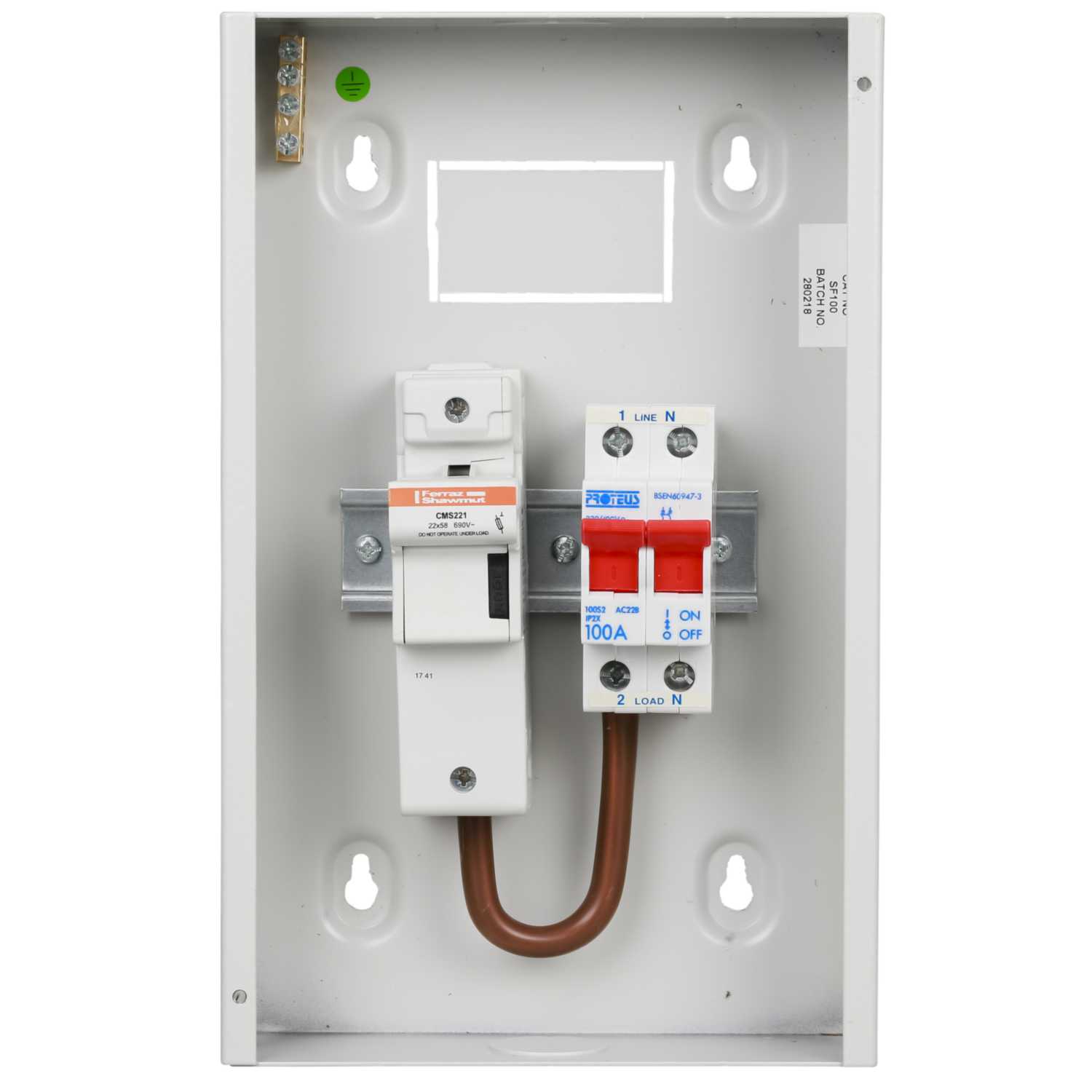 Proteus 100A SP+N Metal Switch Fuse (SF100) CEF