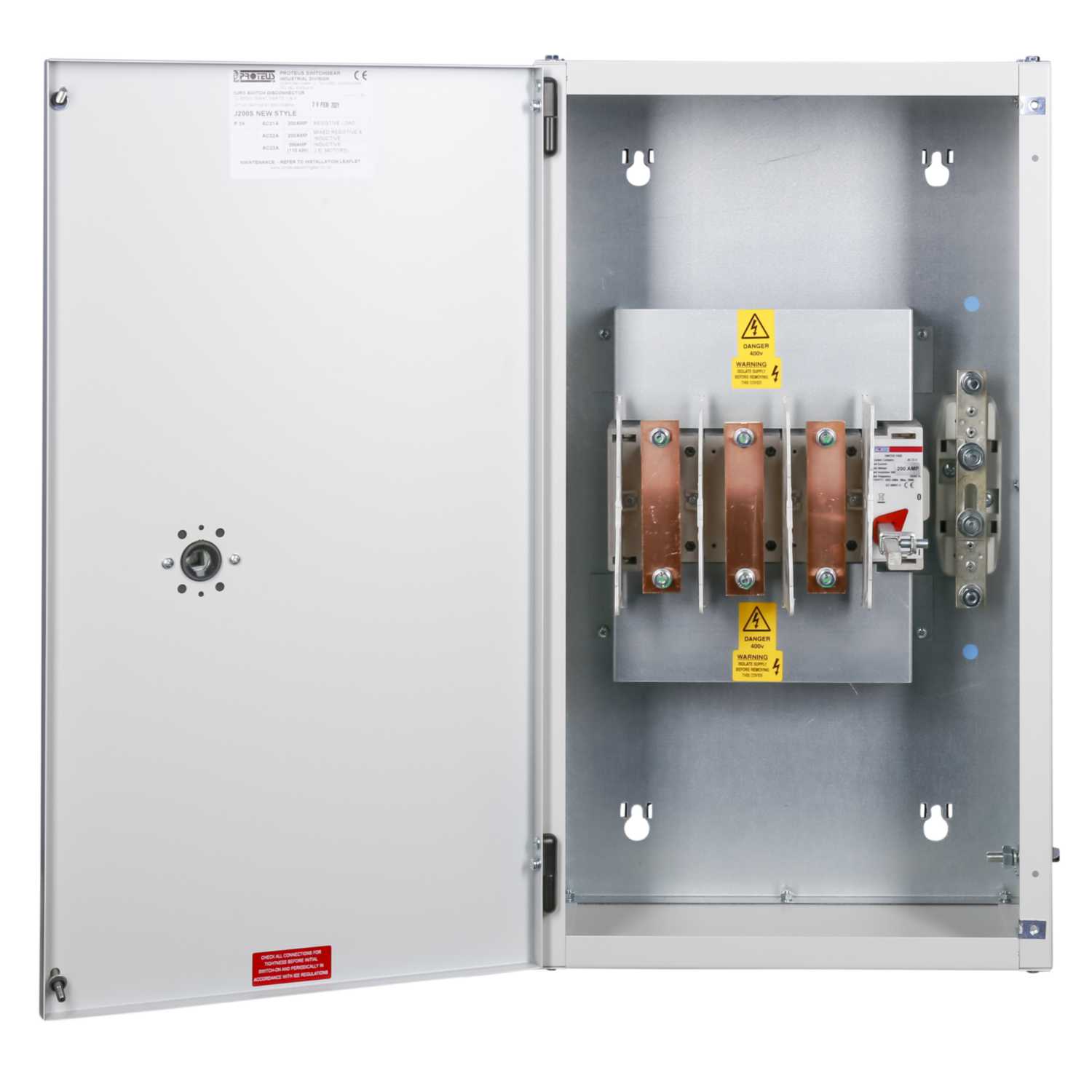 Proteus 200A TP+N Metal Isolator Switch Disconnector (U200S) CEF