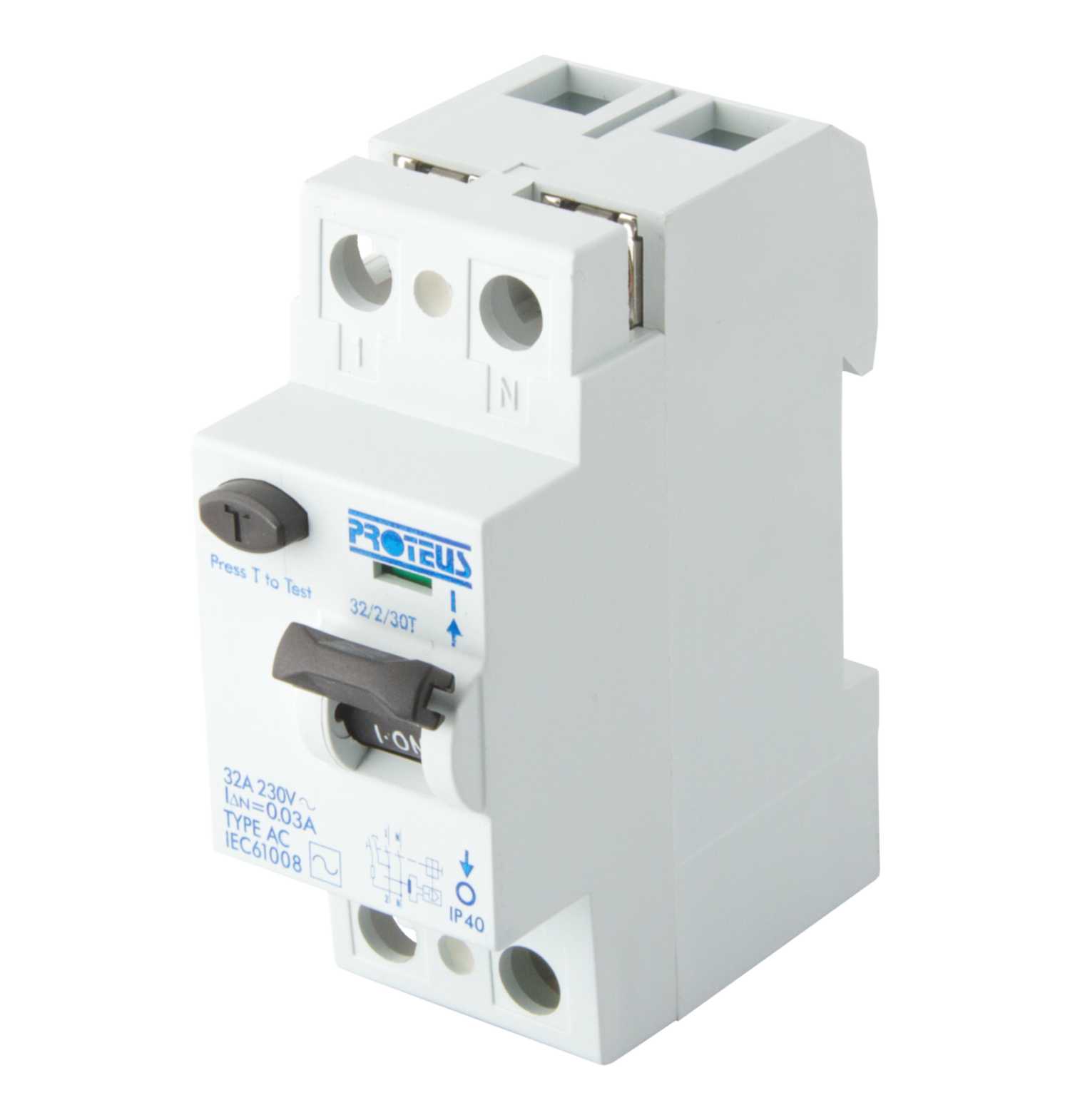 32 Amp Rcd 32A Rcd Unit , Hager ADC932R 32A Double Pole RCBO C Curve 6kA 30mA Type ...