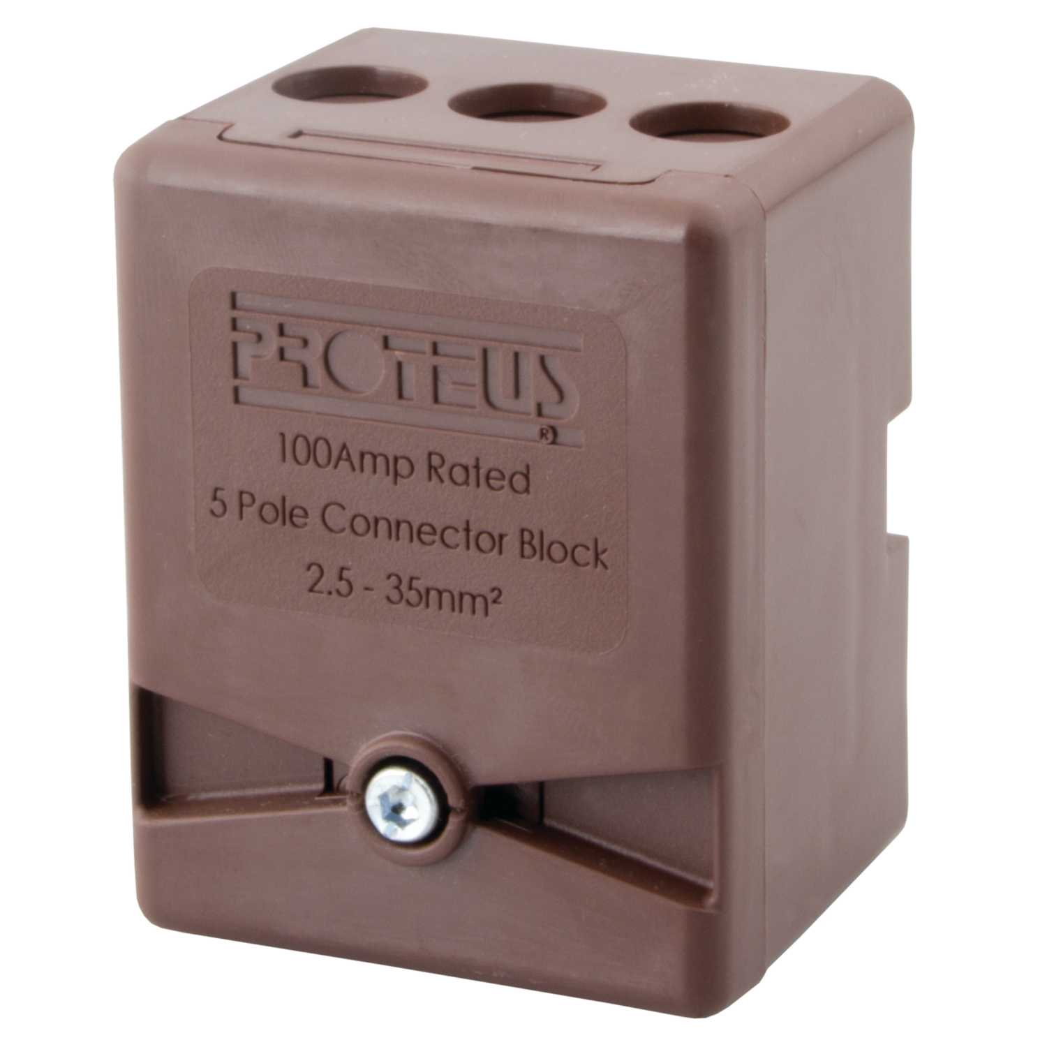 Proteus 100A 5 Way Single Pole Terminal Block Brown (ETB5BR) CEF