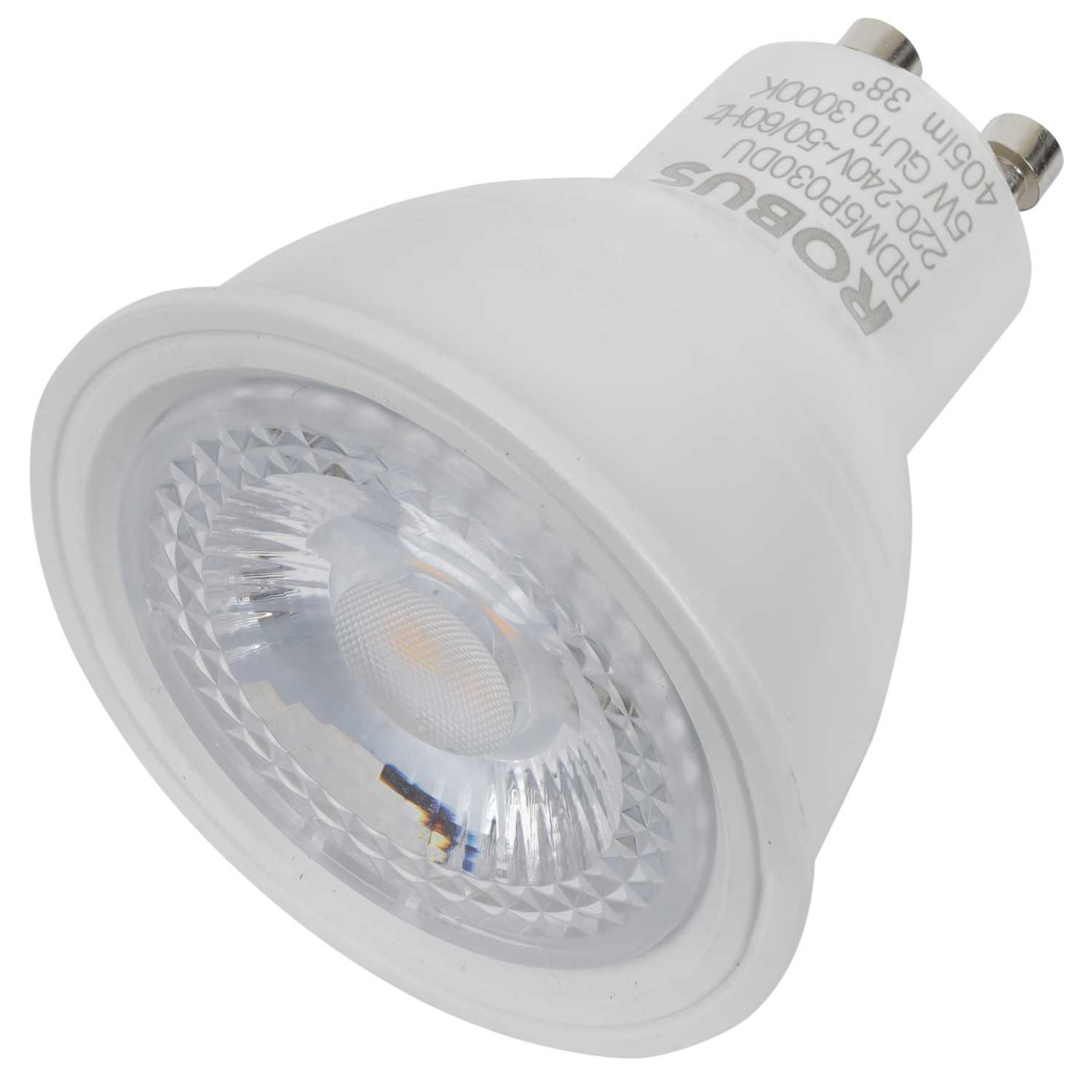 Robus Diamond 5w Gu10 Led Dimmable Lamp 3000k Rdm5p030du Cef