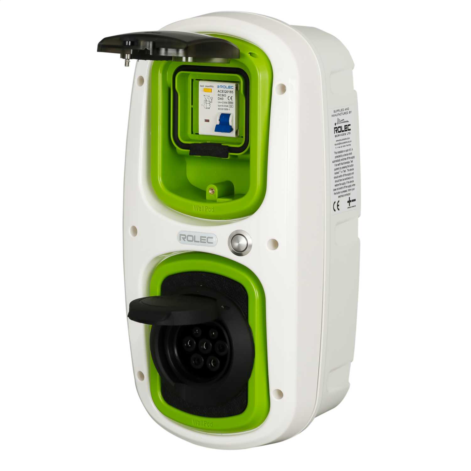 Rolec EV WallPod Charging Station with 32A Type 2 Socket