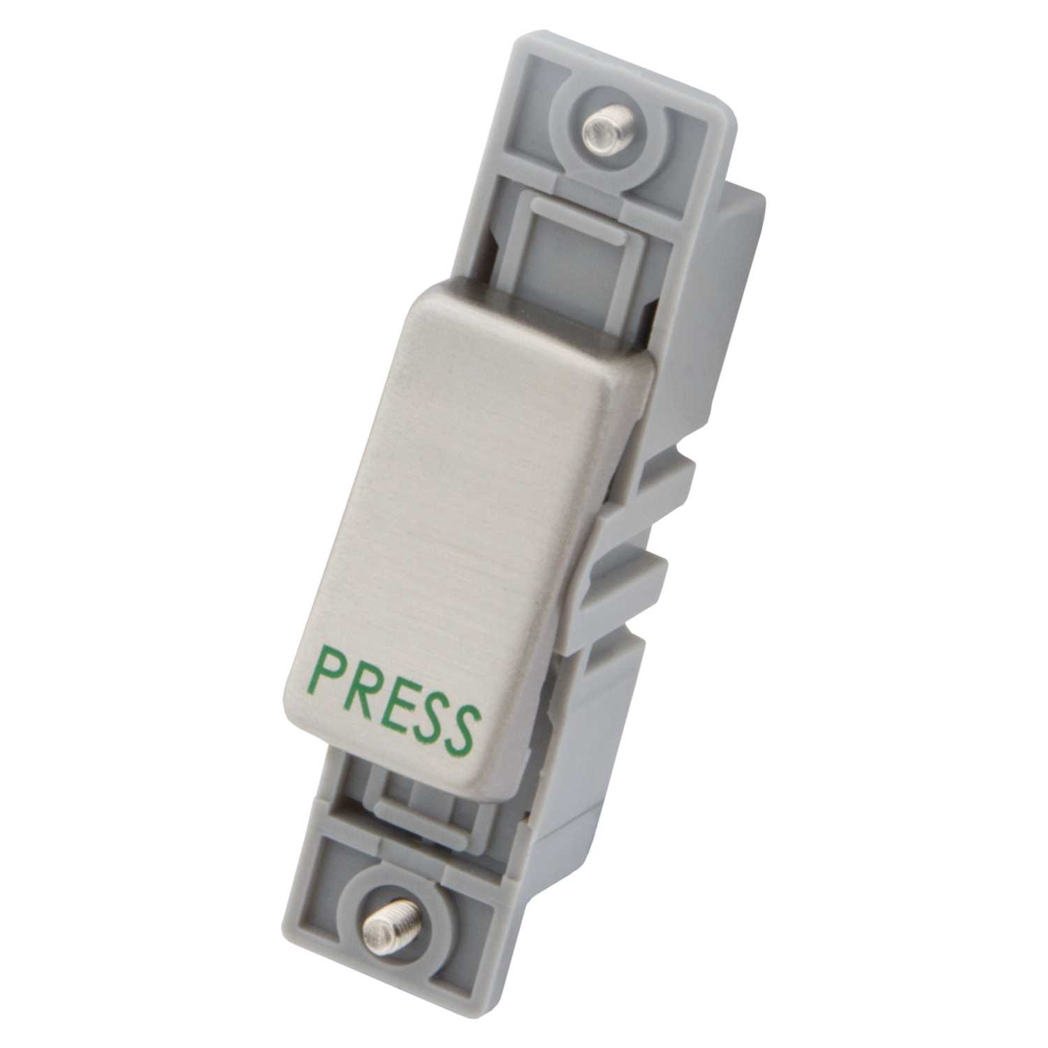 M2 10A 2 Way Retractive Switch Module Marked Press Brushed Stainless