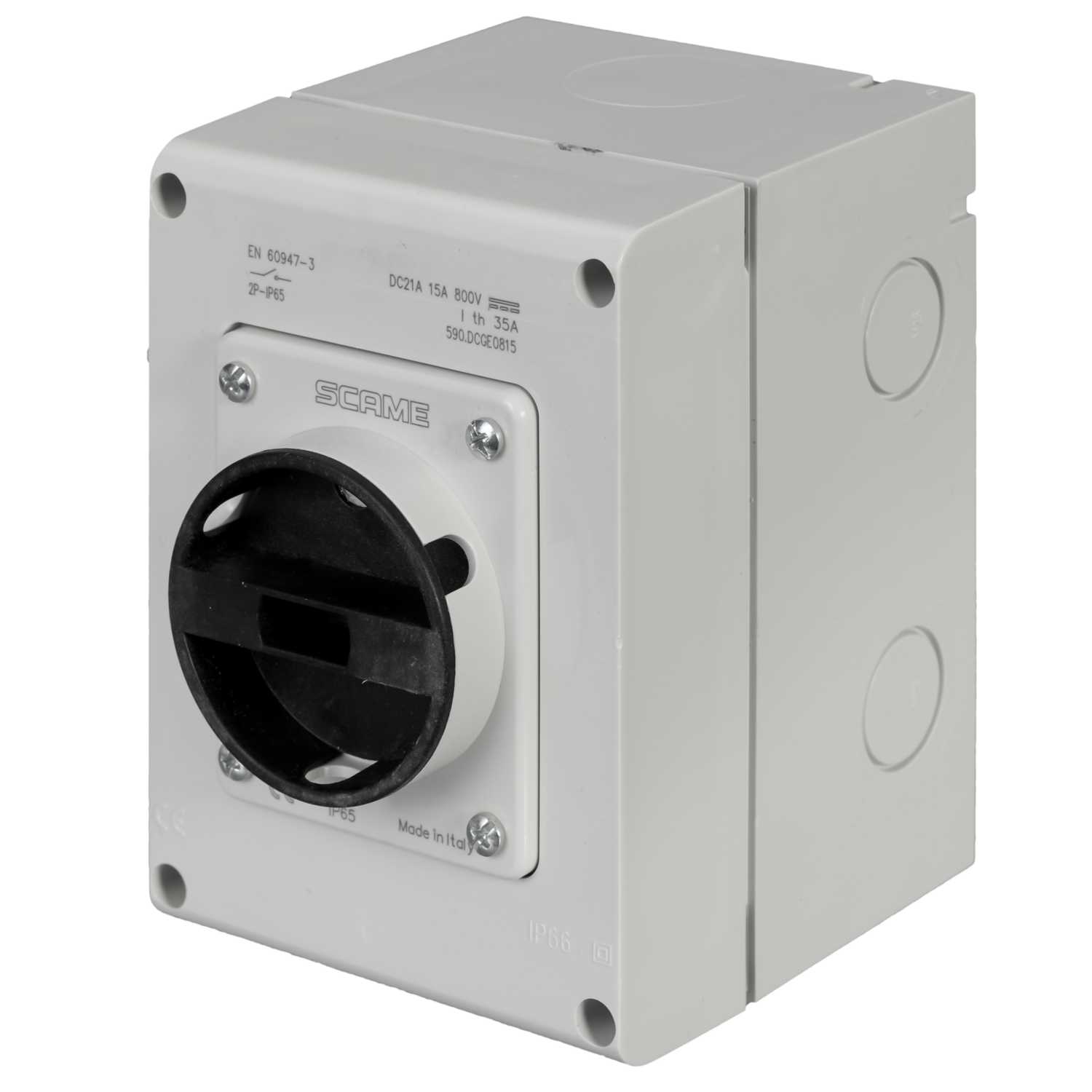 Scame 15A 3 Pole DC Surface Mounting Isolator IP65 (590.DCGE0815) CEF
