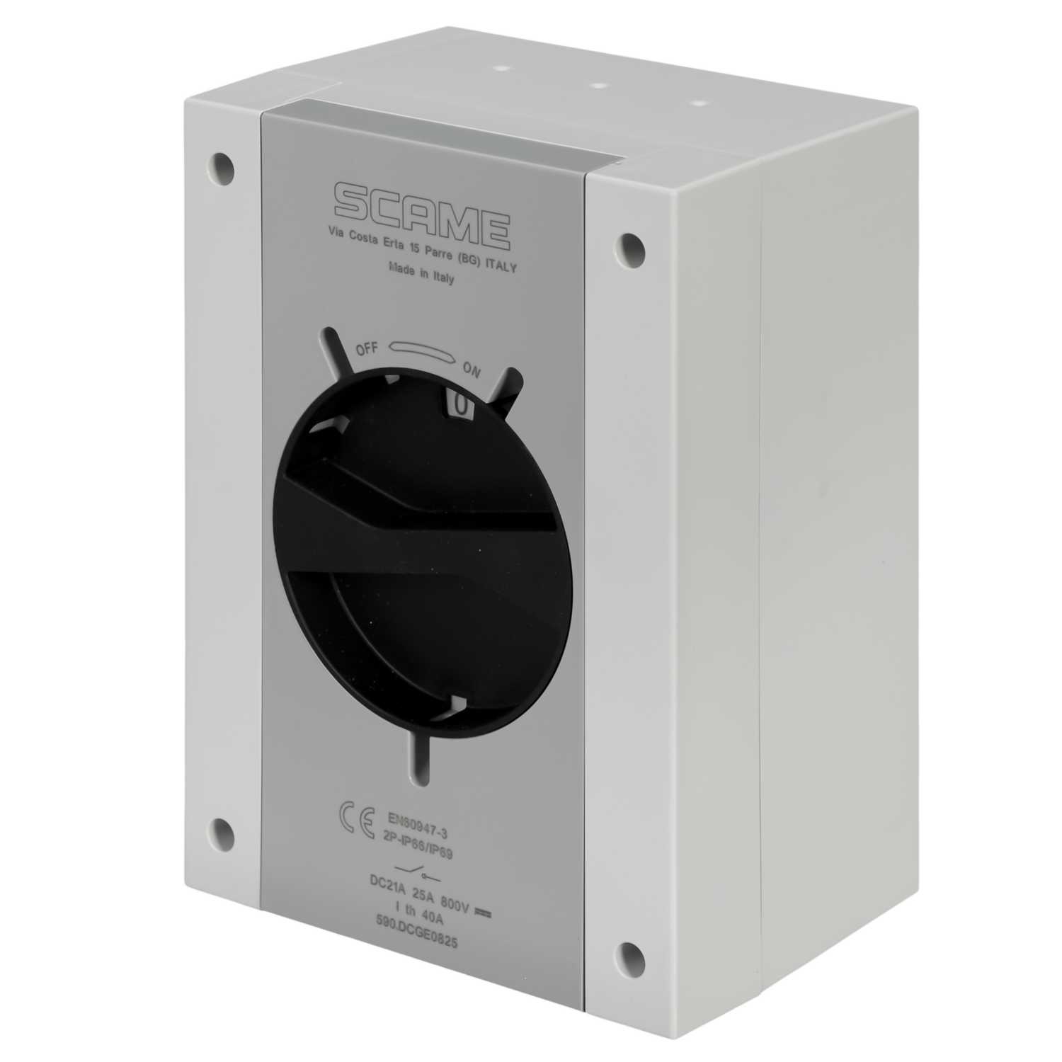 Scame 25A 3 Pole DC Surface Mounting Isolator IP65 (590.DCGE0825) | CEF