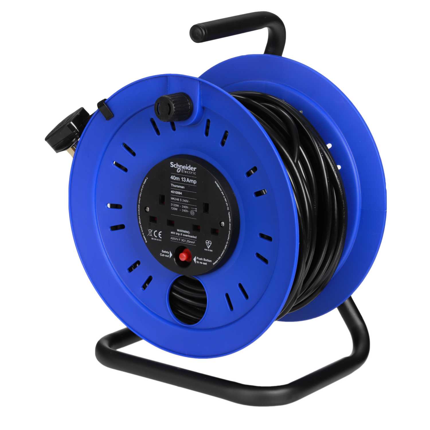 Schneider Thorsman 40m 13A Open Extension Reel 2 Sockets (4510094) | CEF