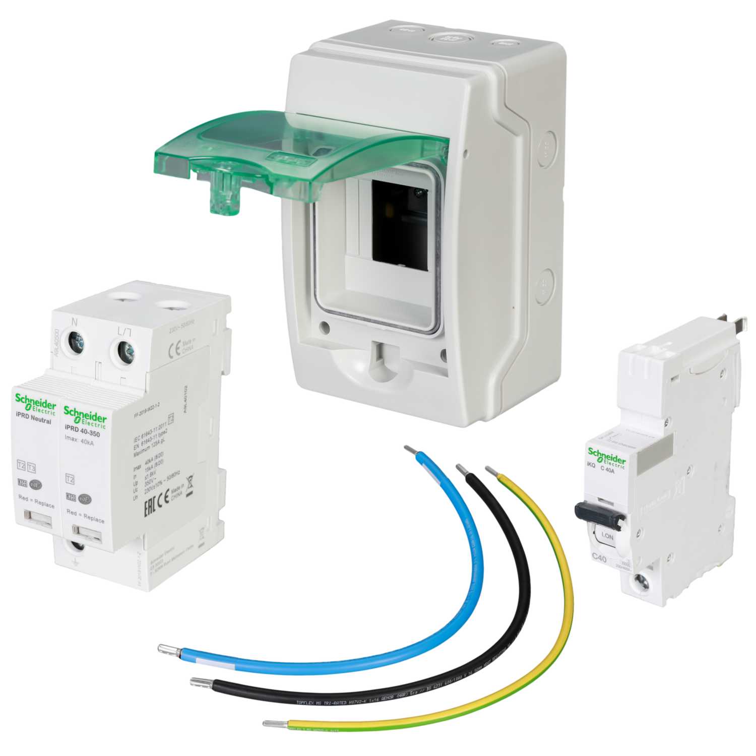 Schneider Square D IKQ 40kA Single Pole and Neutral Type 2 Surge