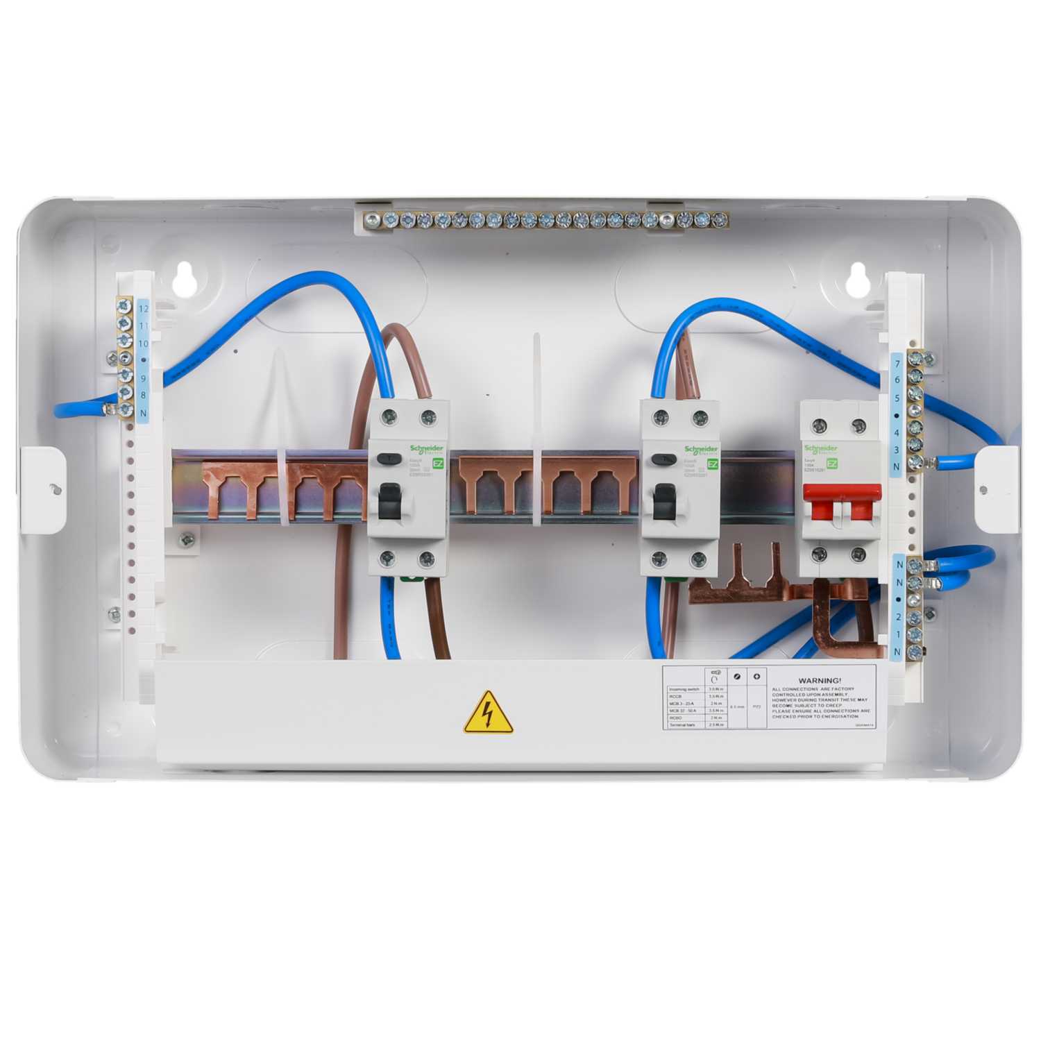 Schneider Easy9+ 2 + 5 + 5 Dual 100A RCD High Integrity Metal Clad Consumer Unit (EZ9ES2R5R5CMCU