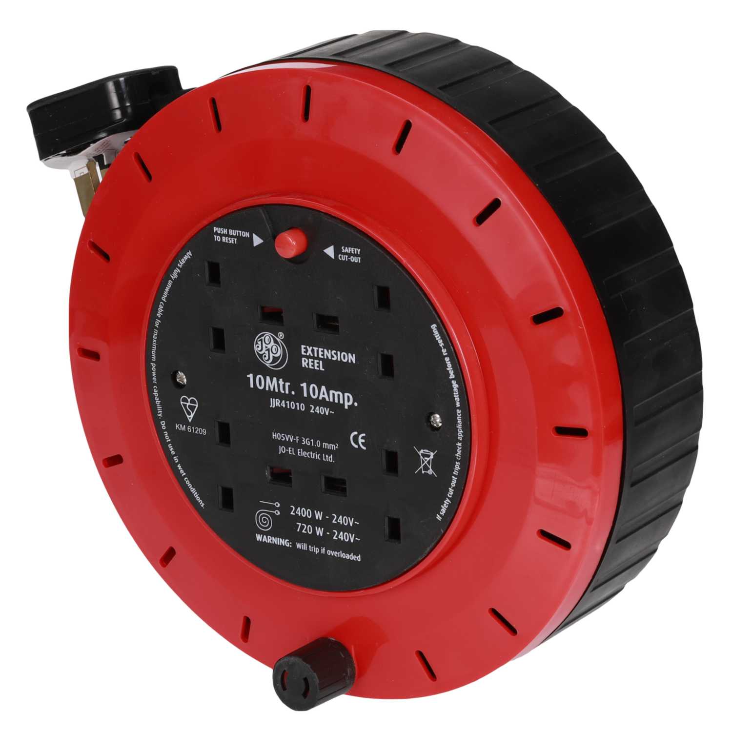 Schneider Thorsman 10A 10m 230V 4 Gang Cable Reel Red / Black (JJR41010 ...