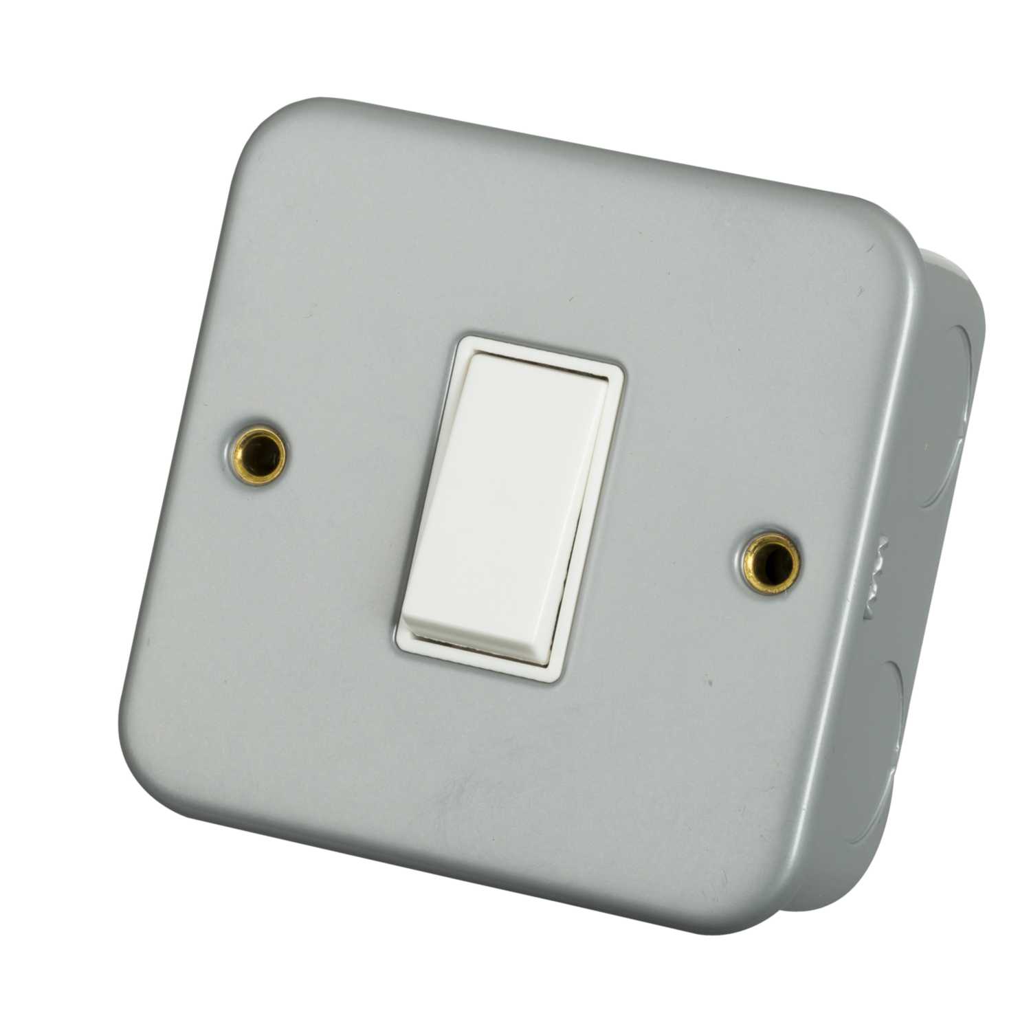 Scolmore Click Essentials 10A 1 Gang 2 Way Light Switch Metal Clad