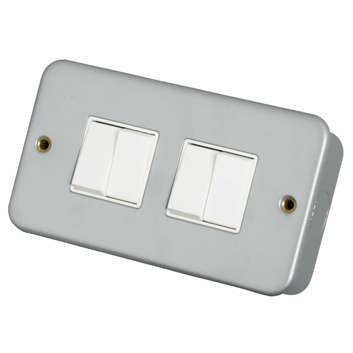 Scolmore Click Essentials 10A 4 Gang 2 Way Light Switch Metal Clad
